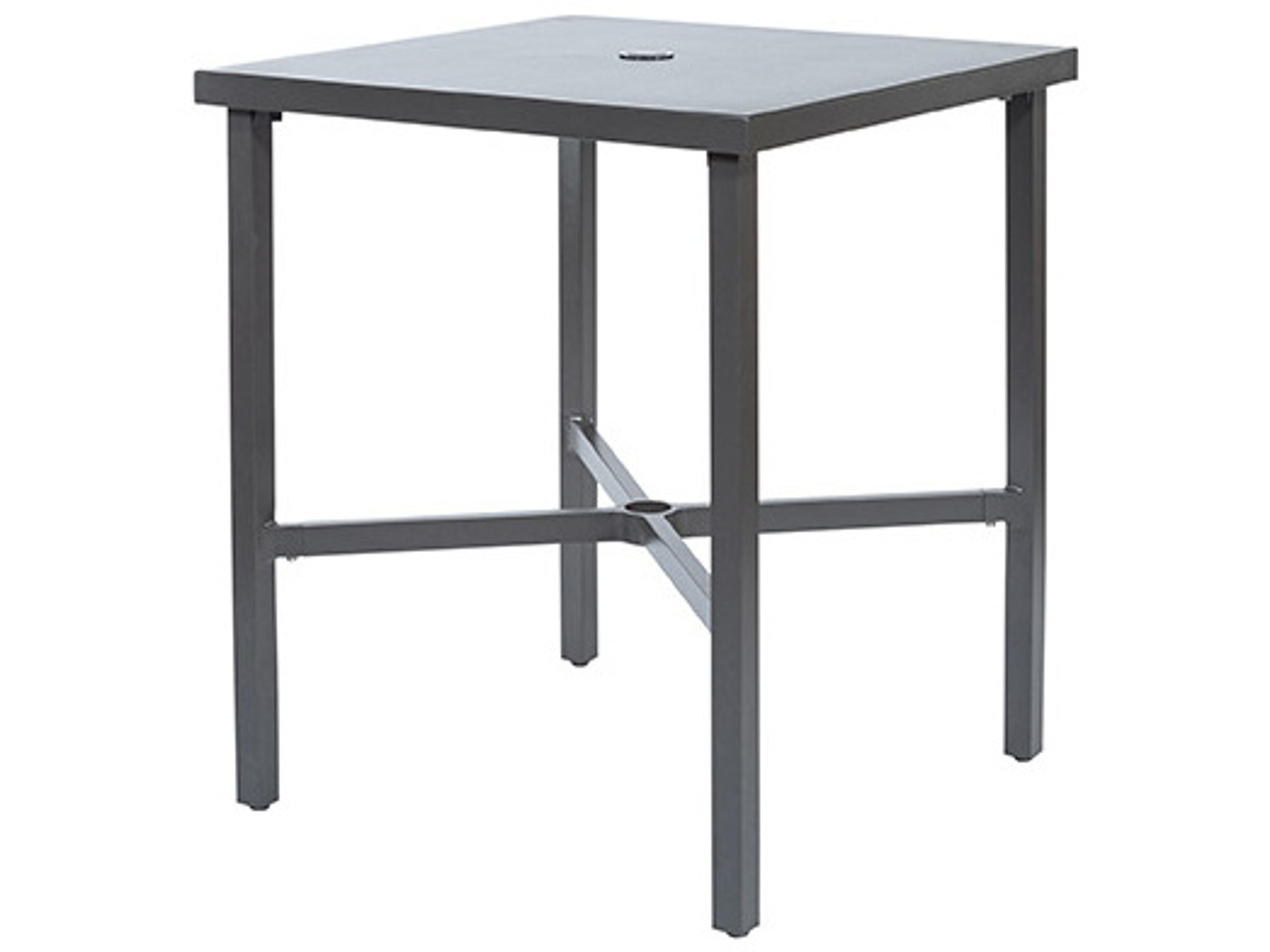 Ebel Cabana Aluminum Square Outdoor Counter Table with Umbrella Hole