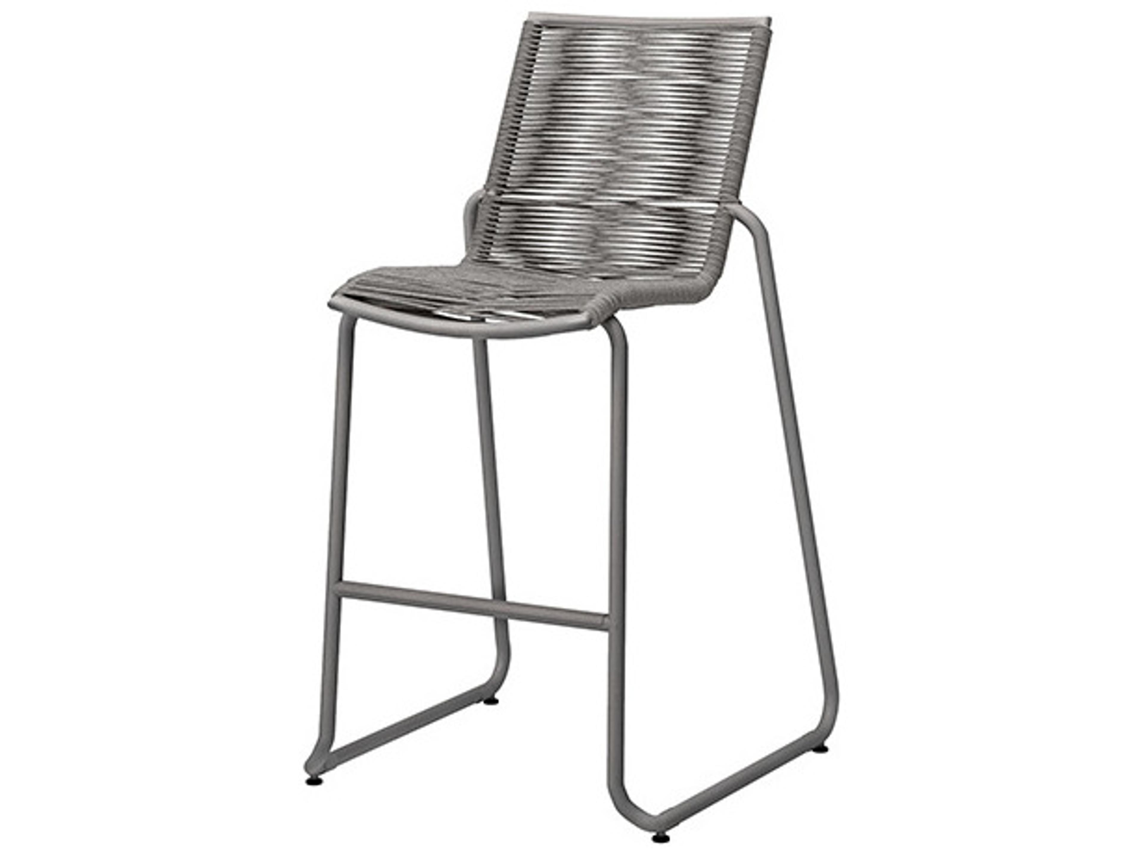 Ebel Cabana Aluminum Wicker Stackable Armless Bar Height Stackable Stool