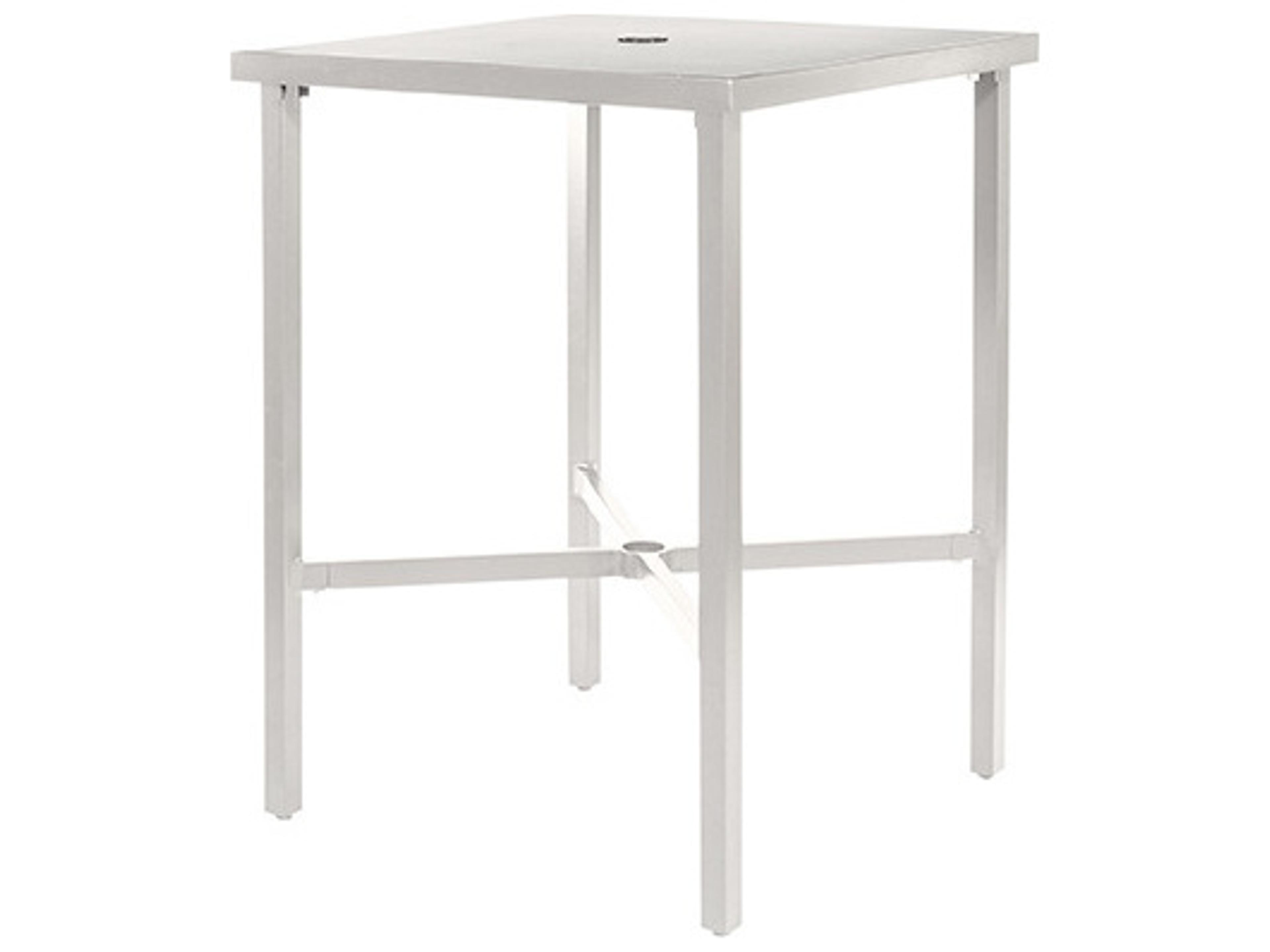 Cabana Aluminum Square Outdoor Bar Table with Umbrella Hole