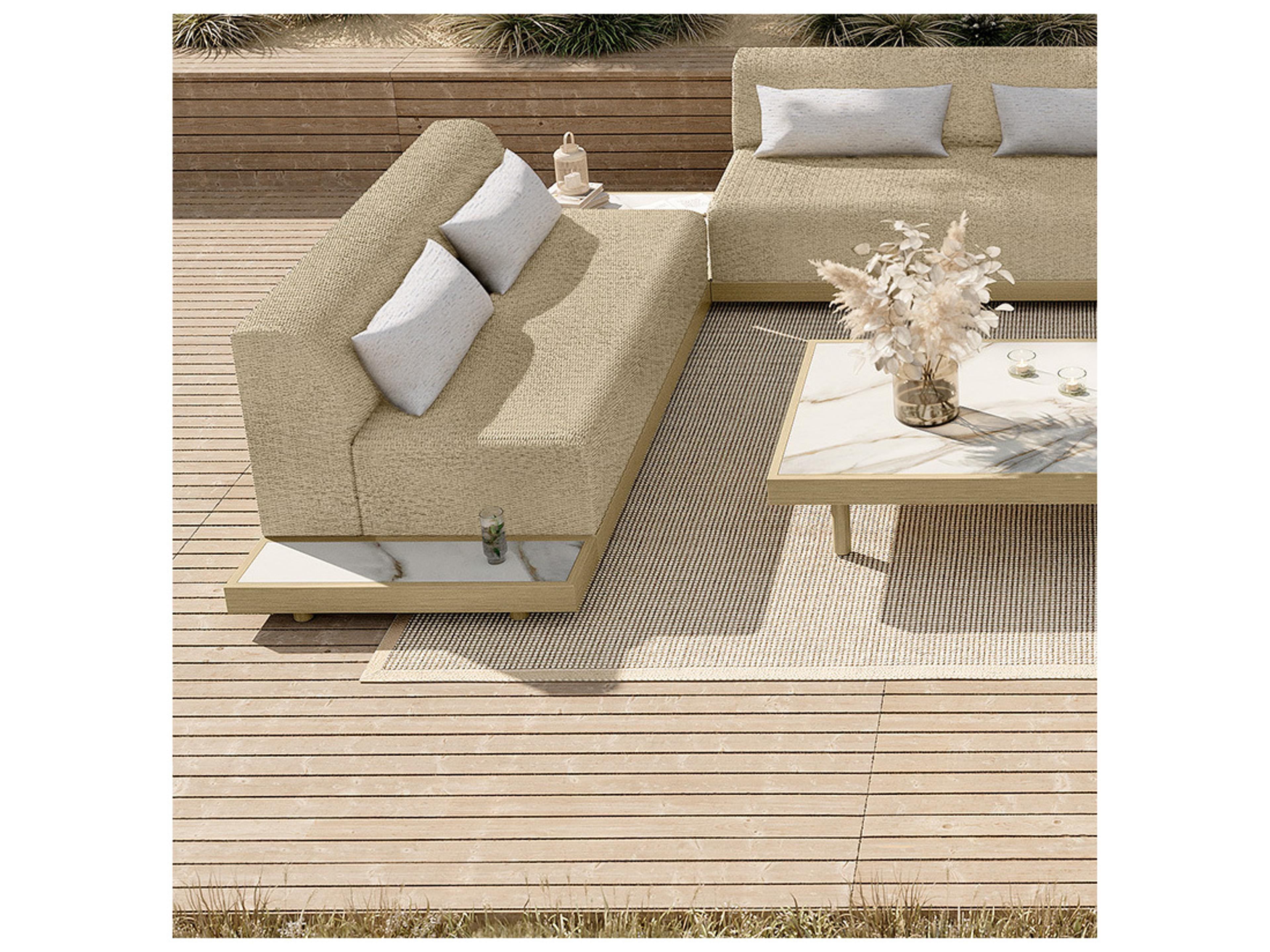 Ebel Grande Aluminum Wicker Padded Armless Patio Sofa Section