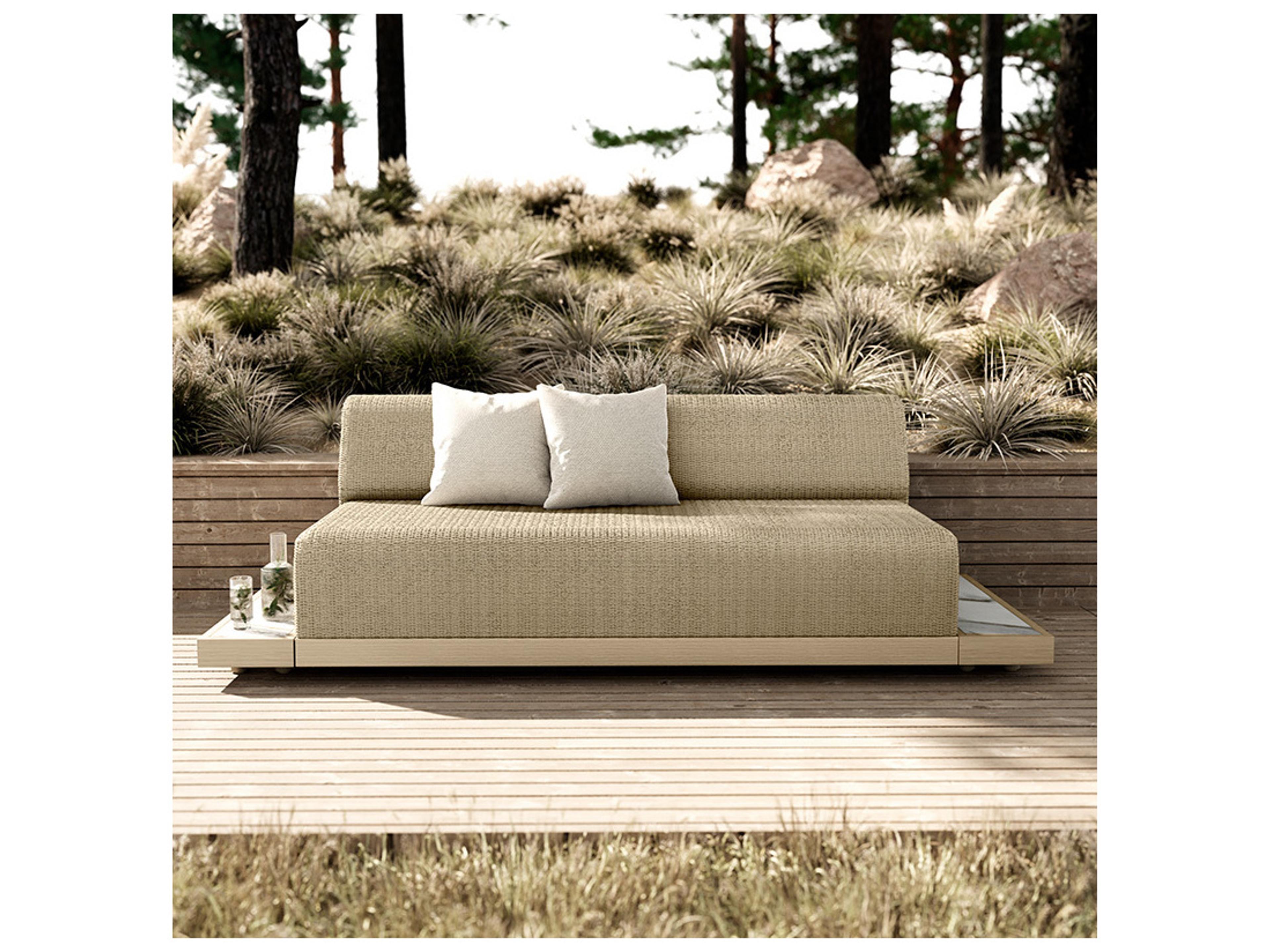 Ebel Grande Aluminum Wicker Padded Armless Patio Sofa Section