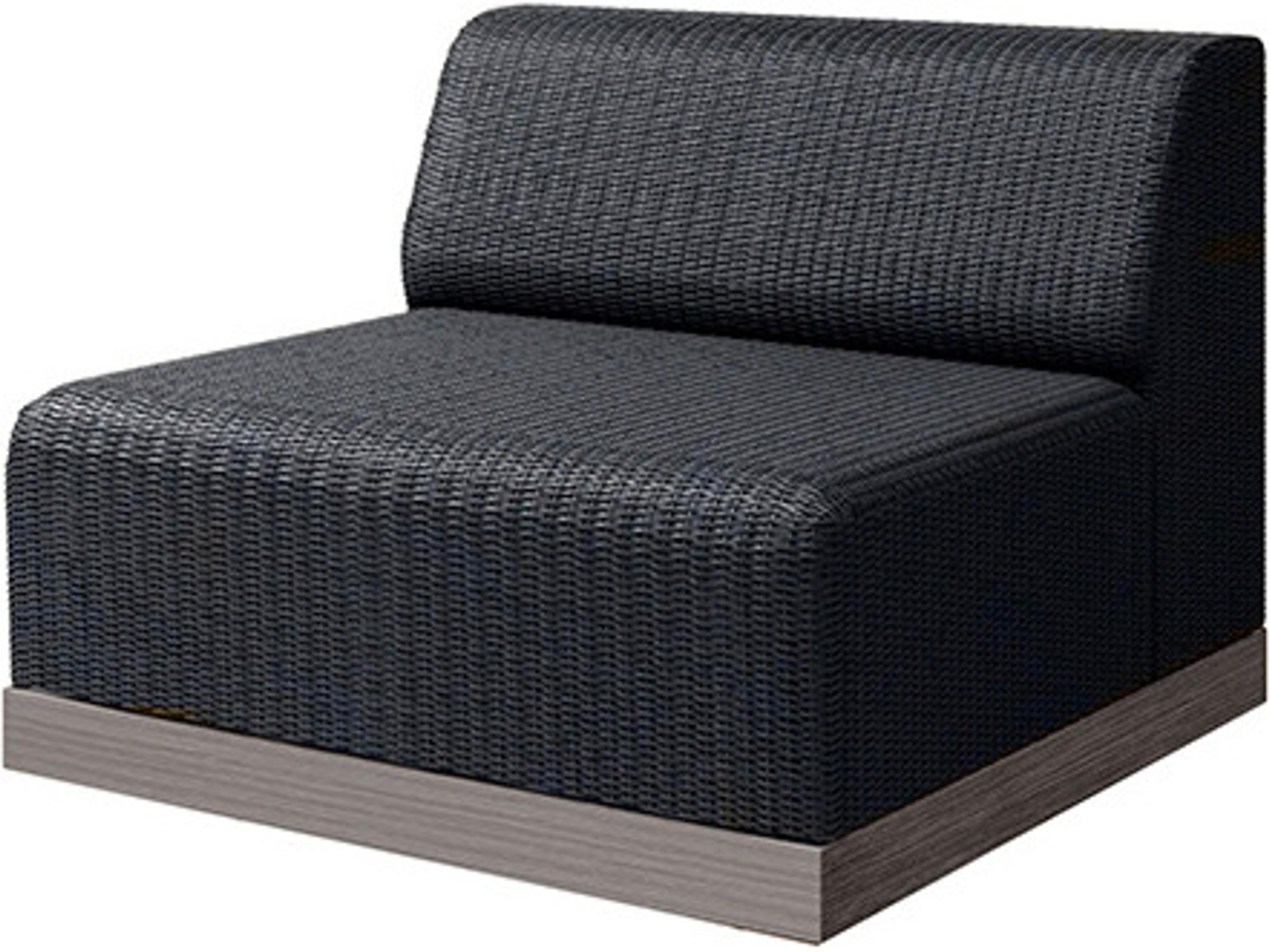 Ebel Grande Aluminum Wicker Padded Armless Patio Lounge Chair