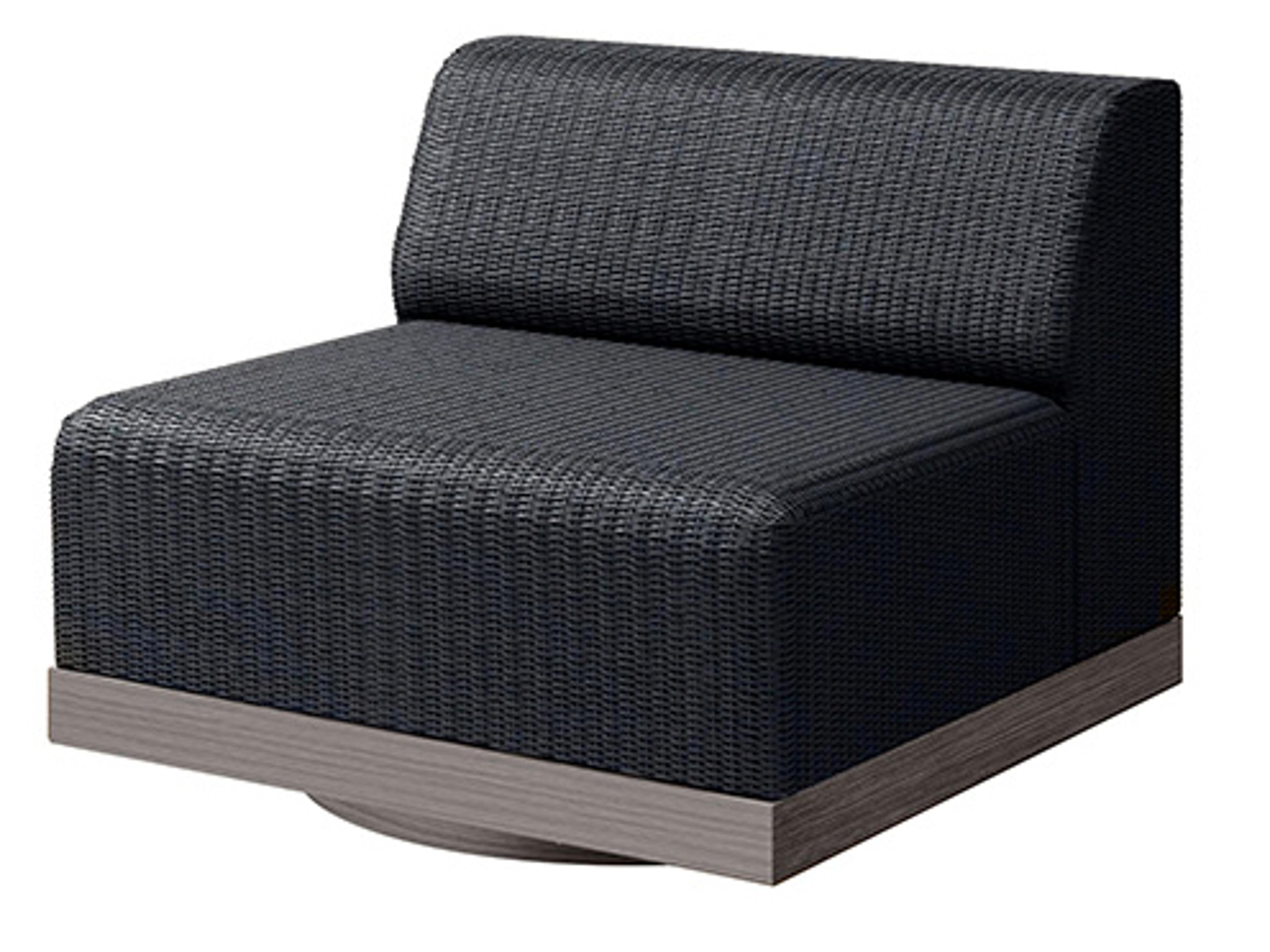 Ebel Grande Aluminum Wicker Padded Armless Swivel Outdoor Lounge Chair