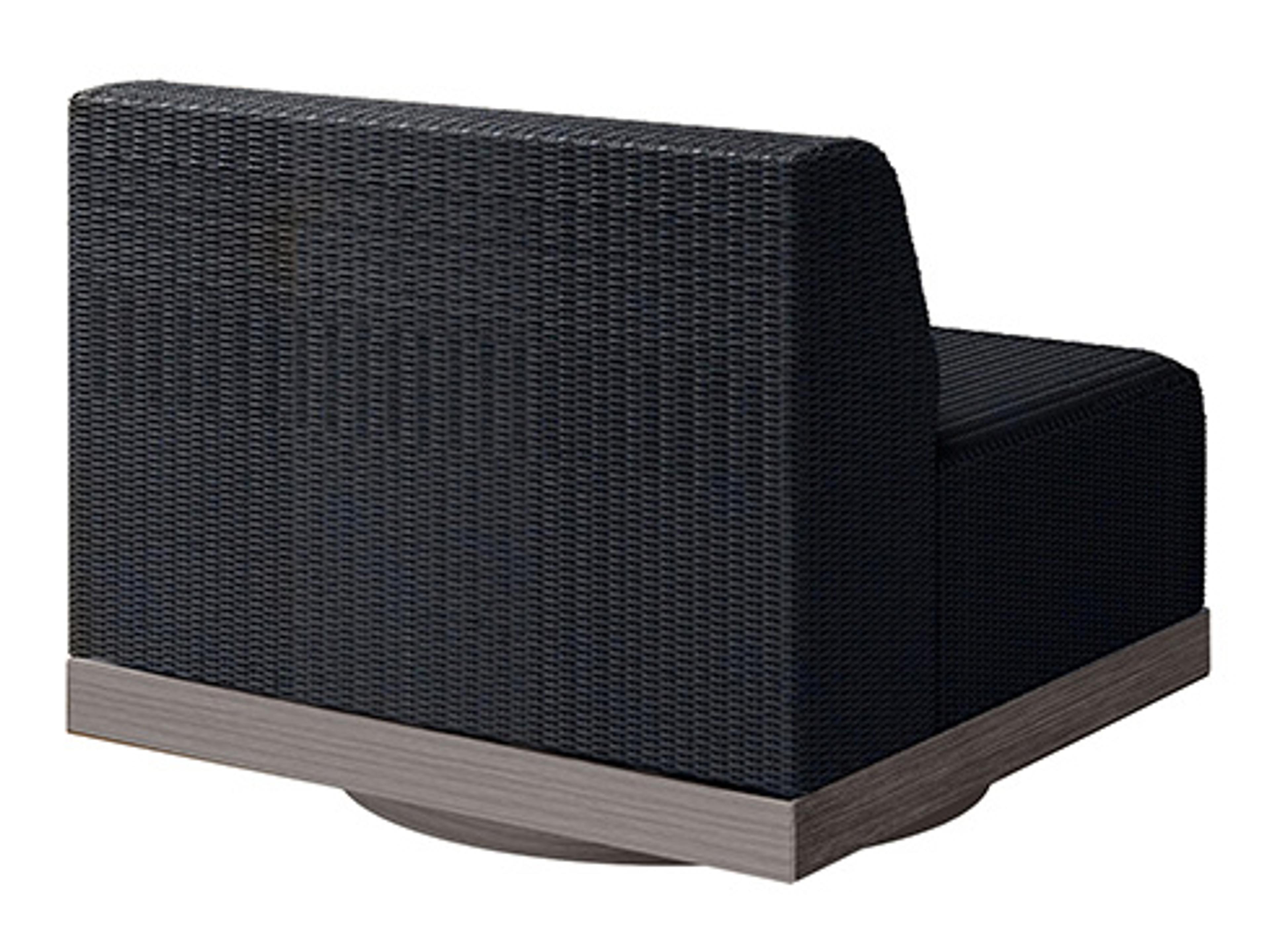 Ebel Grande Aluminum Wicker Padded Armless Swivel Outdoor Lounge Chair