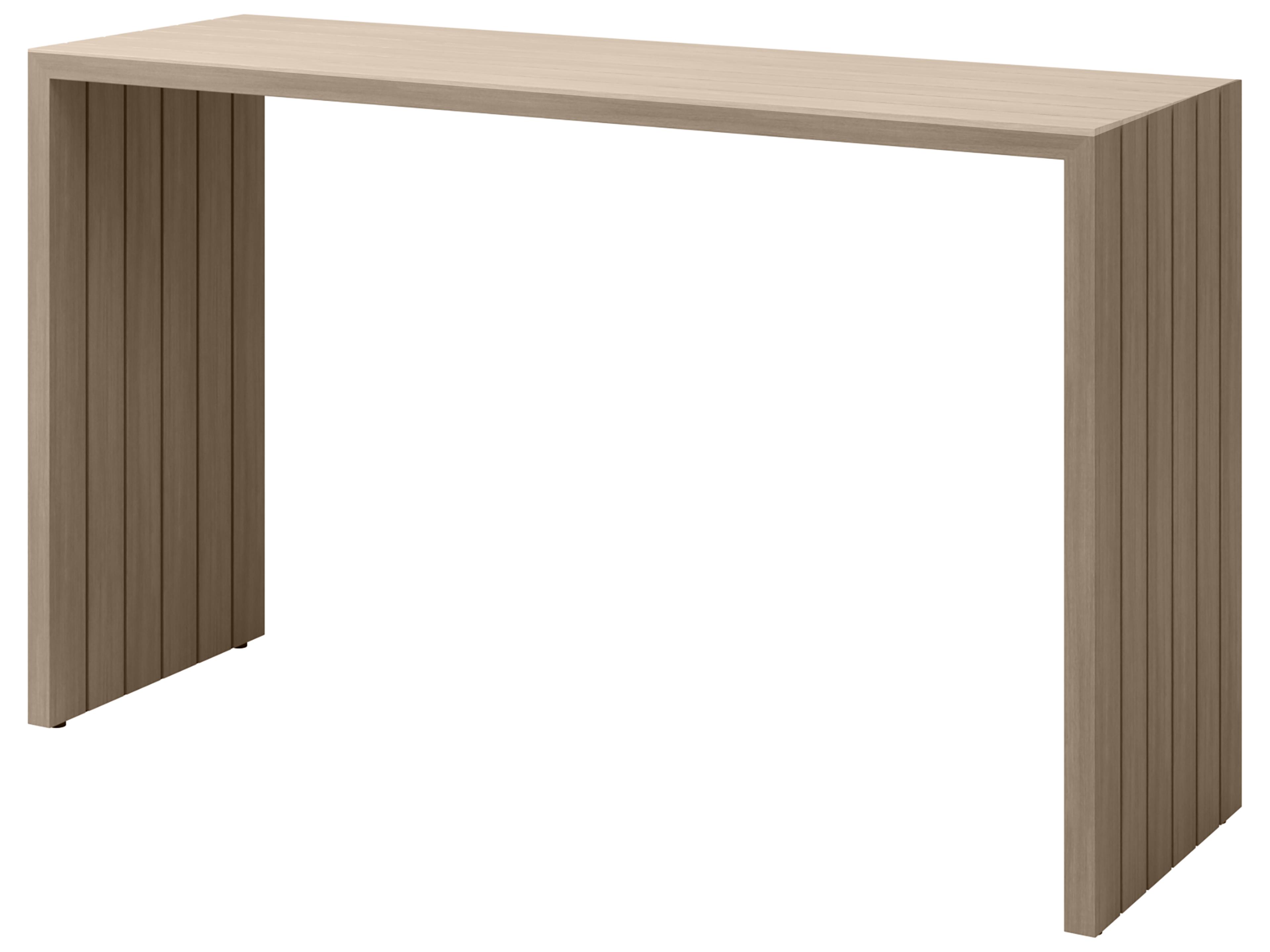 Ebel Bari Aluminum Rectangular Outdoor Console Table with Plank Style Top