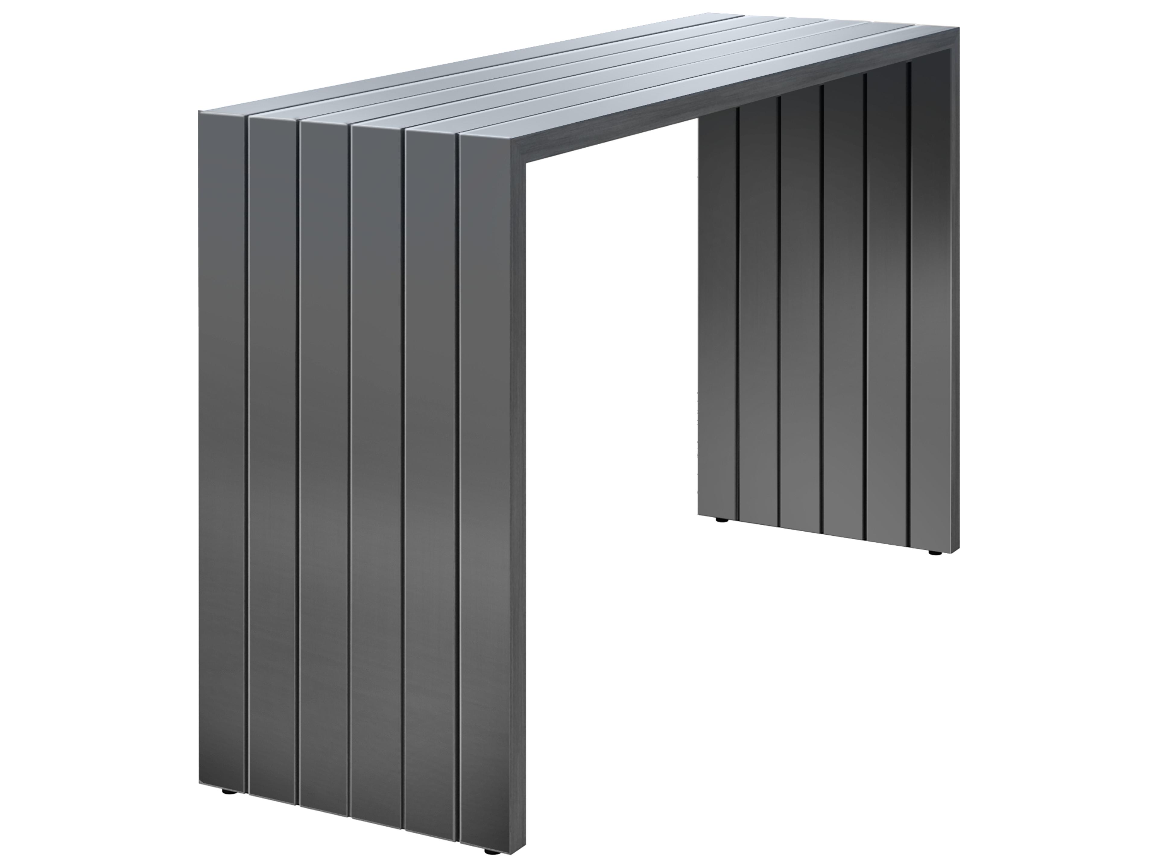 Ebel Bari Aluminum Rectangular Outdoor Console Table with Plank Style Top