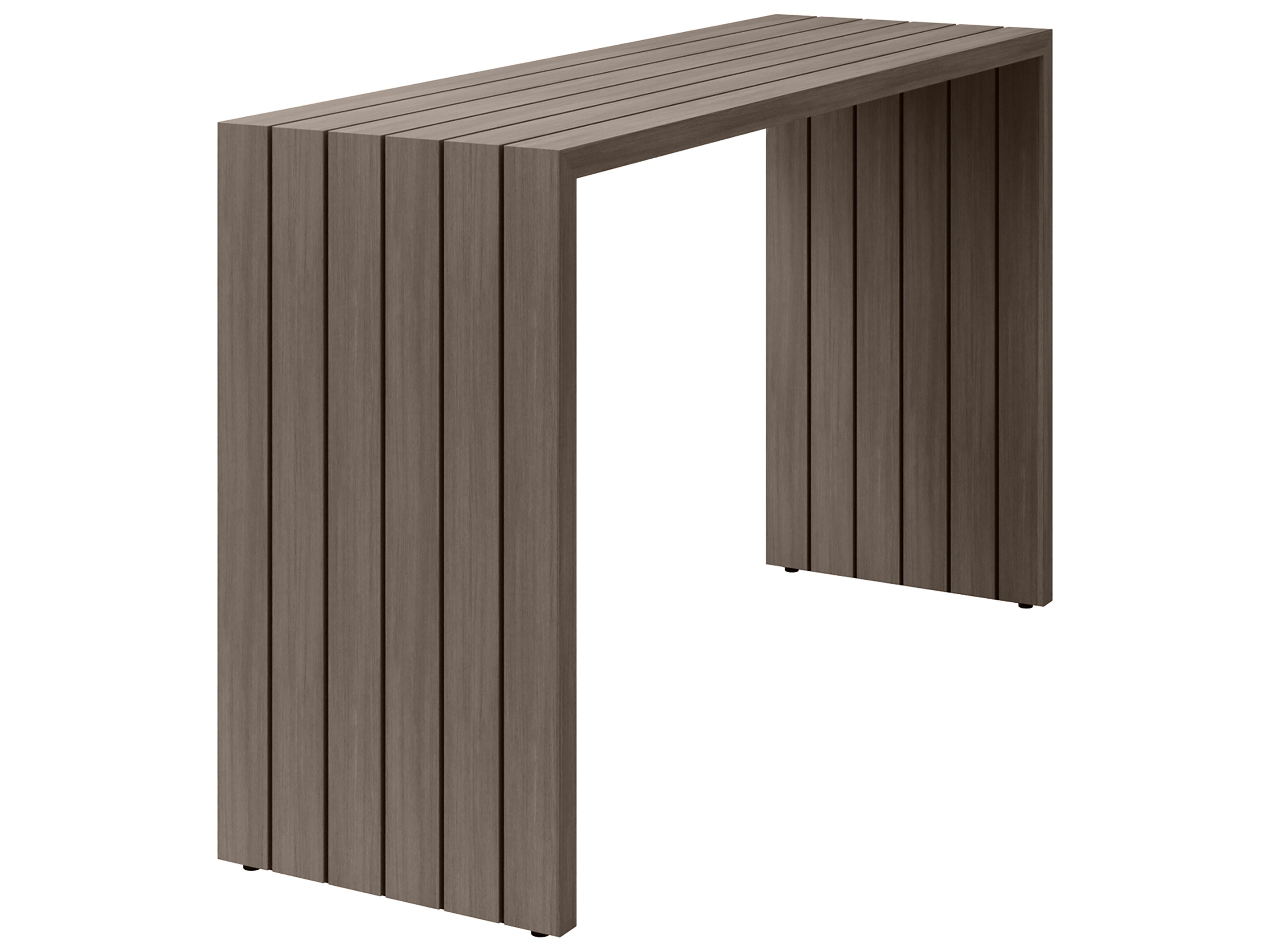 Ebel Bari Aluminum Rectangular Outdoor Console Table with Plank Style Top