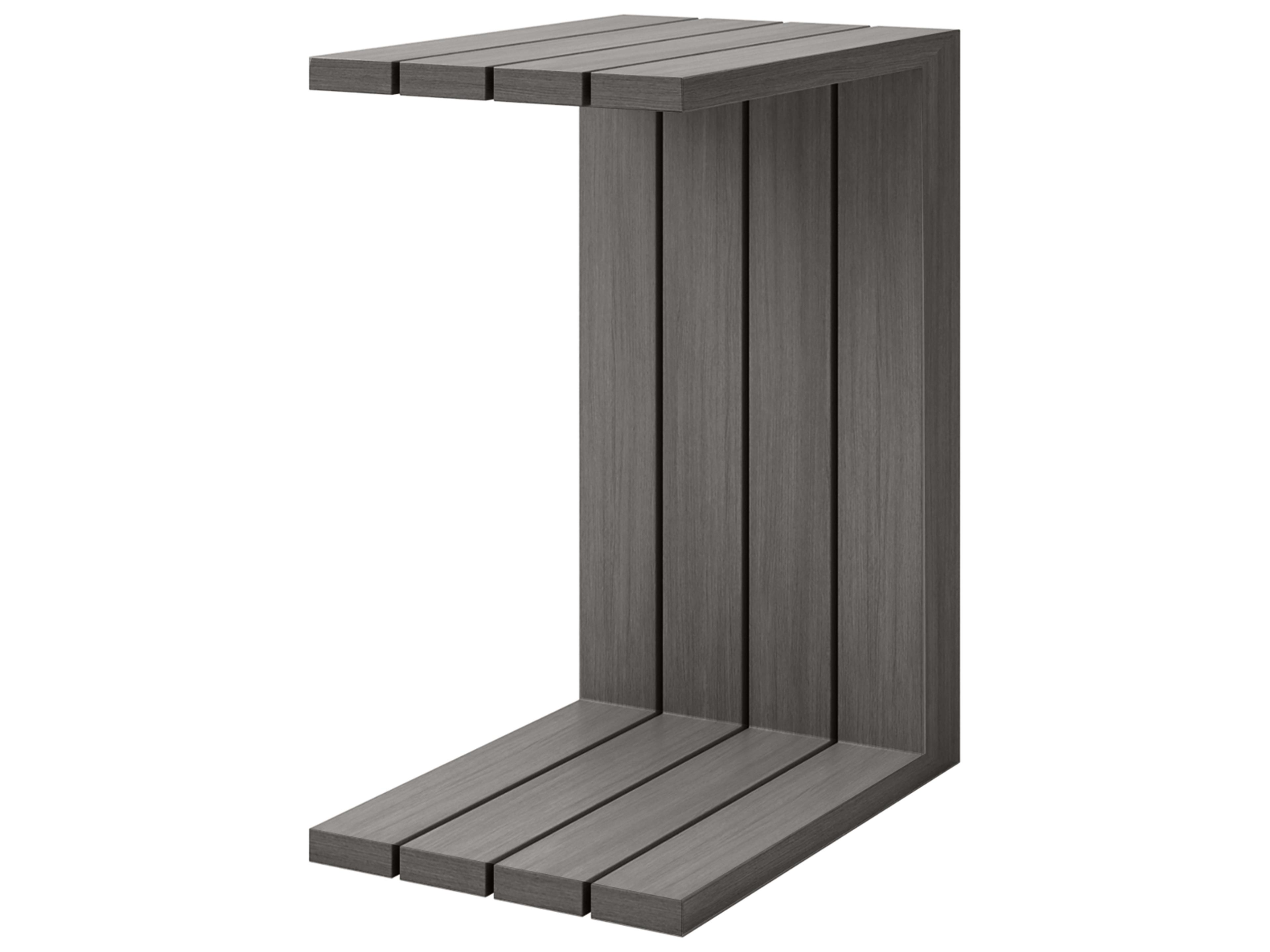 Ebel Bari Aluminum Rectangular C Table with Plank Style Top