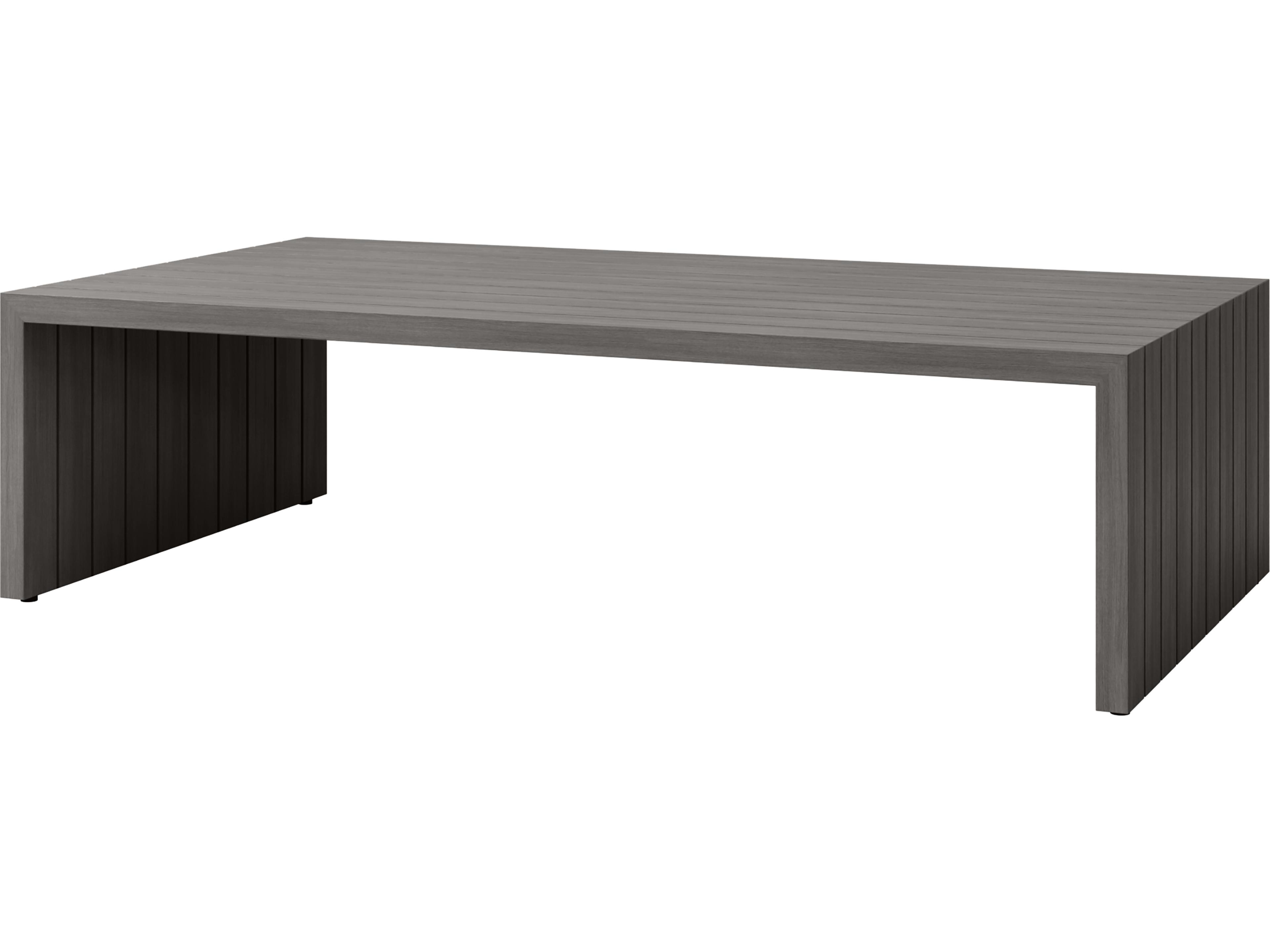 Ebel Bari Aluminum Rectangular Outdoor Coffee Table with Plank Style Top