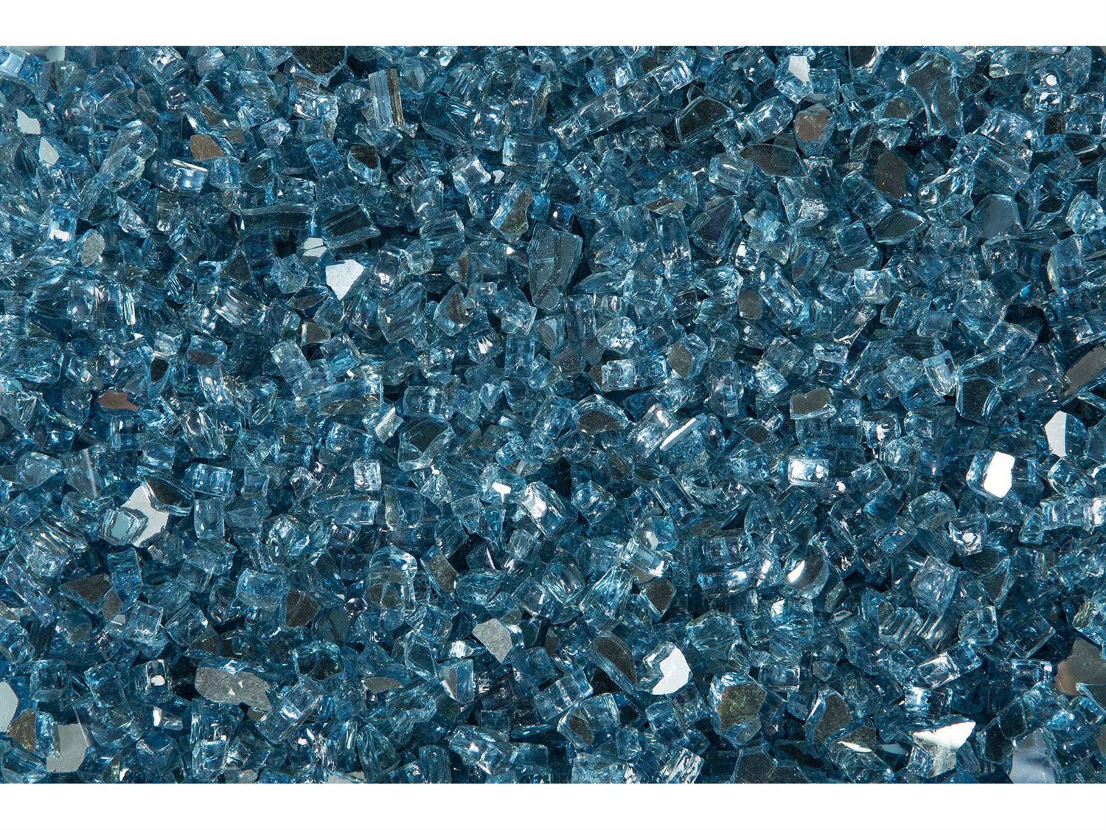 Blue Fire Glass 5 Lb Bag Reflective Fire Pit Media