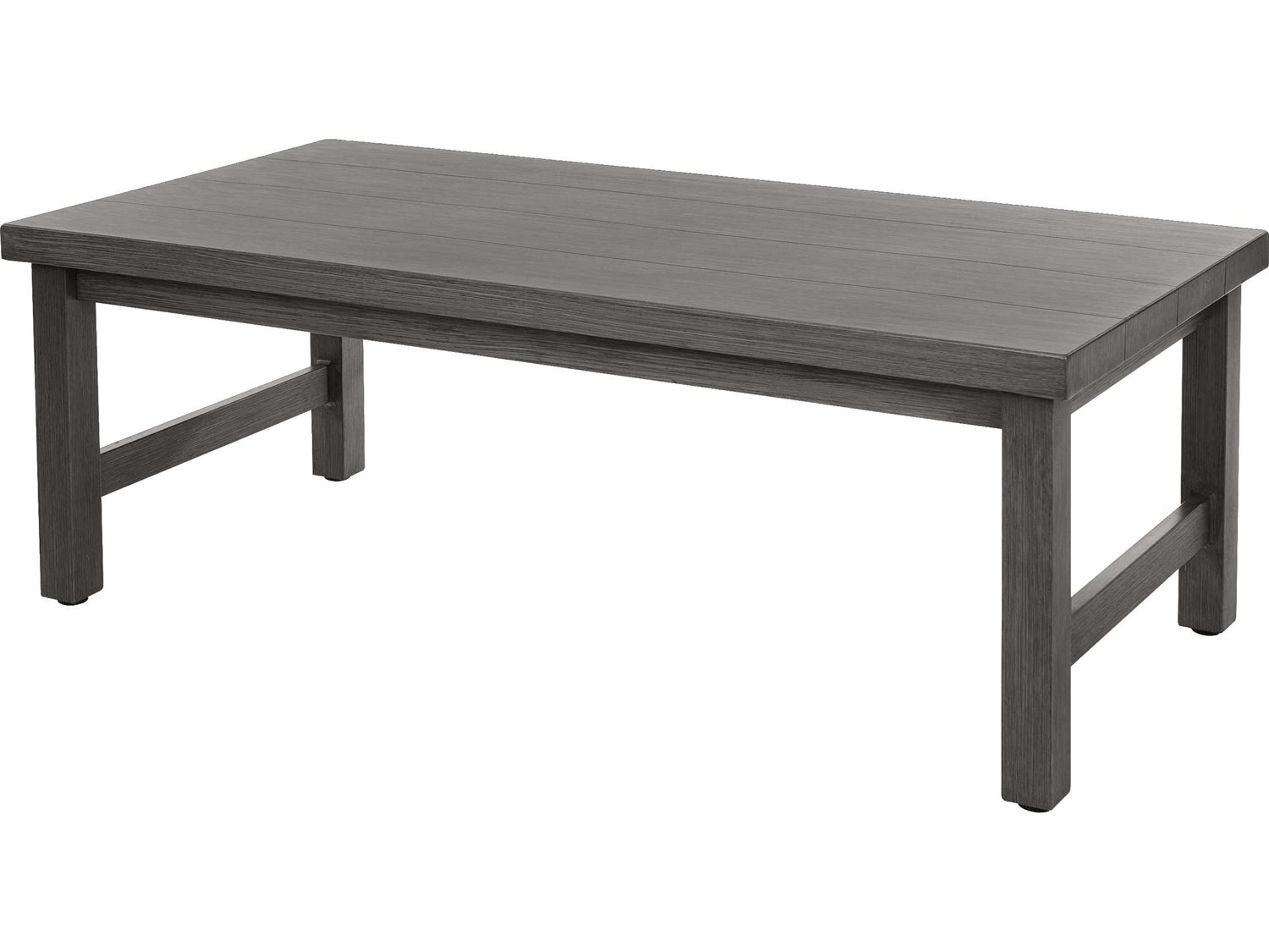 Trevi Aluminum Rectangular Plank Top Outdoor Coffee Table