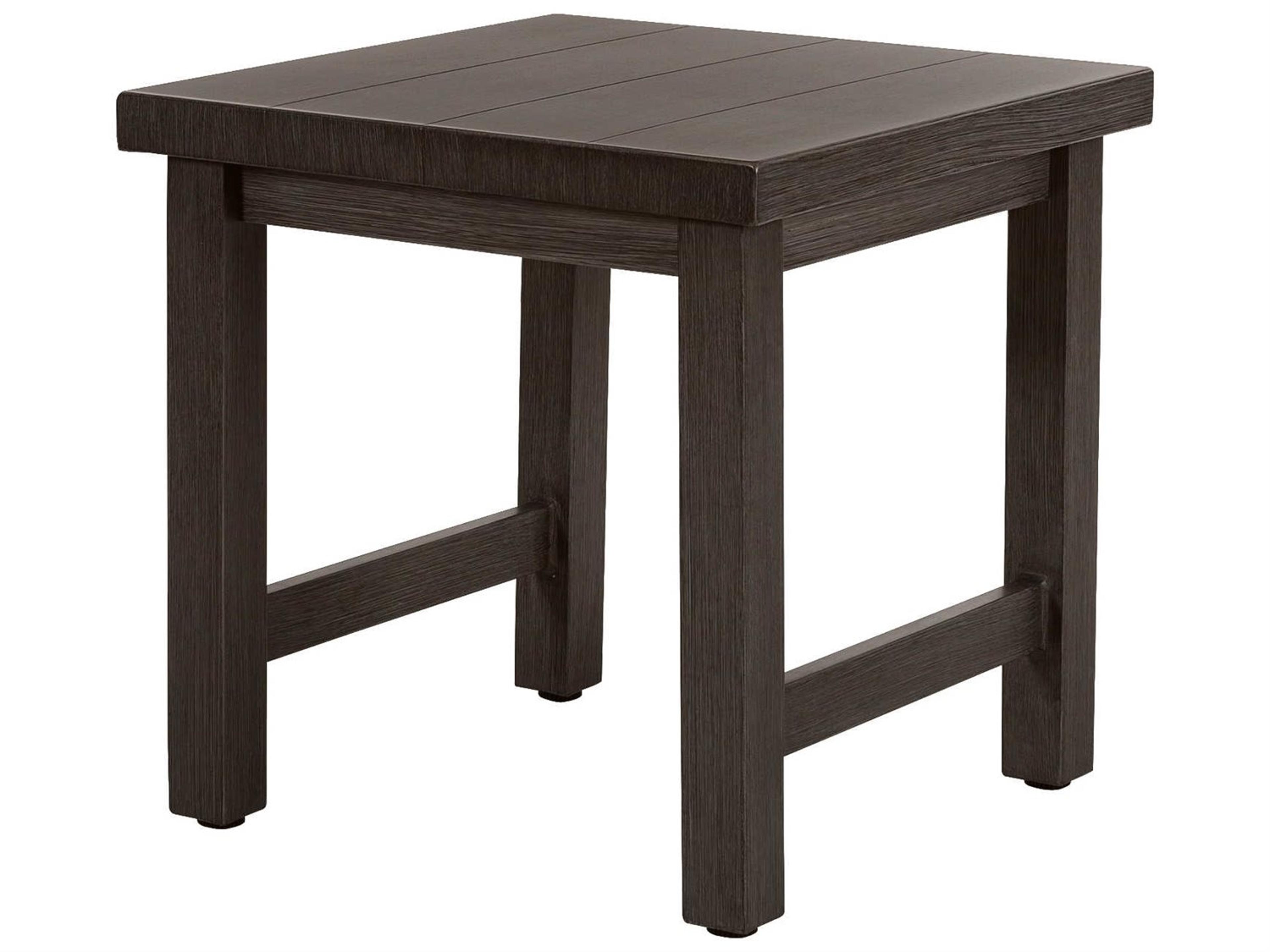 Ebel Trevi Aluminum Square Plank Top Outdoor Patio End Table