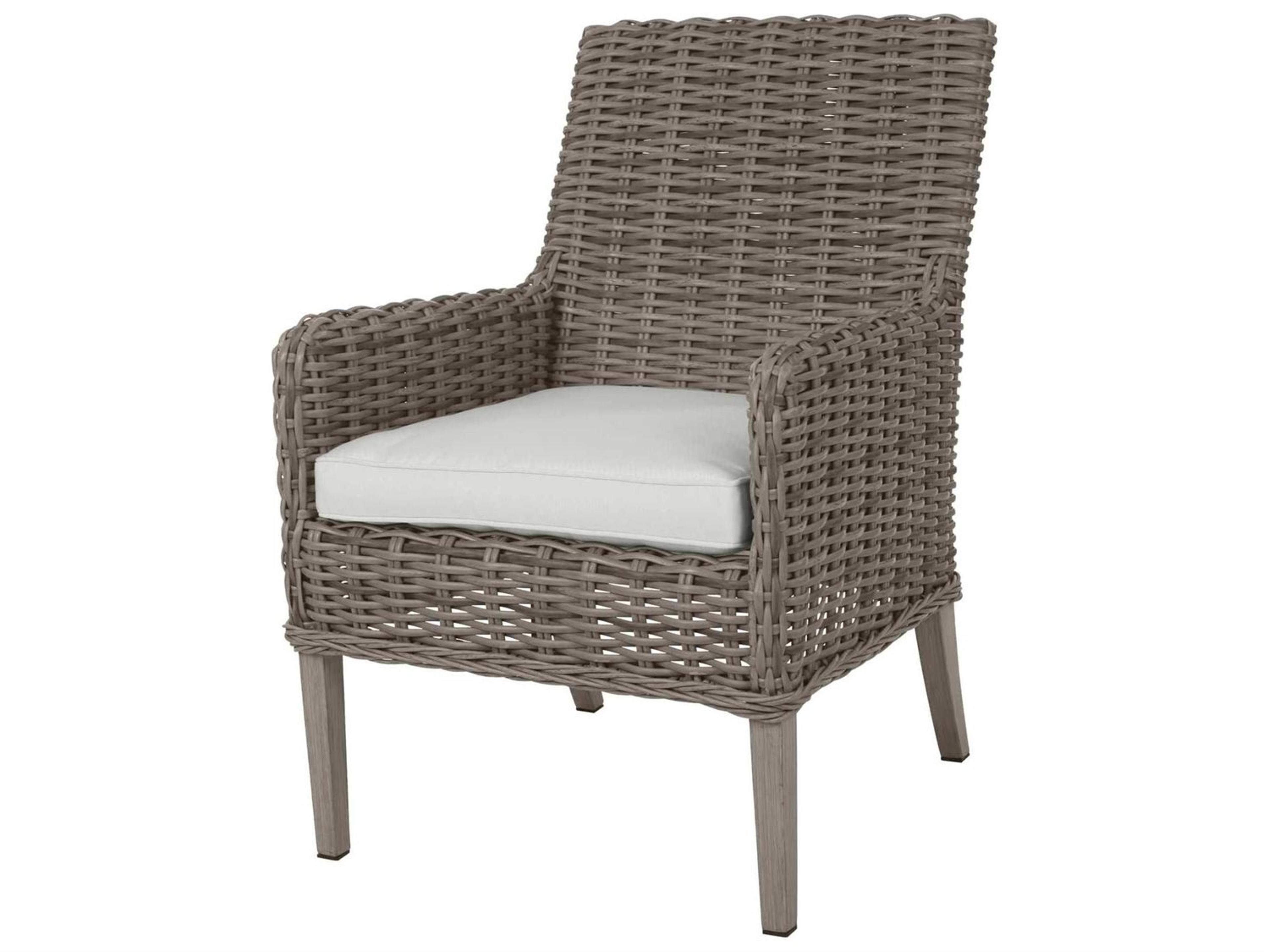 Laurent Wicker Dining Arm Chair Outdoor Patio Furniture