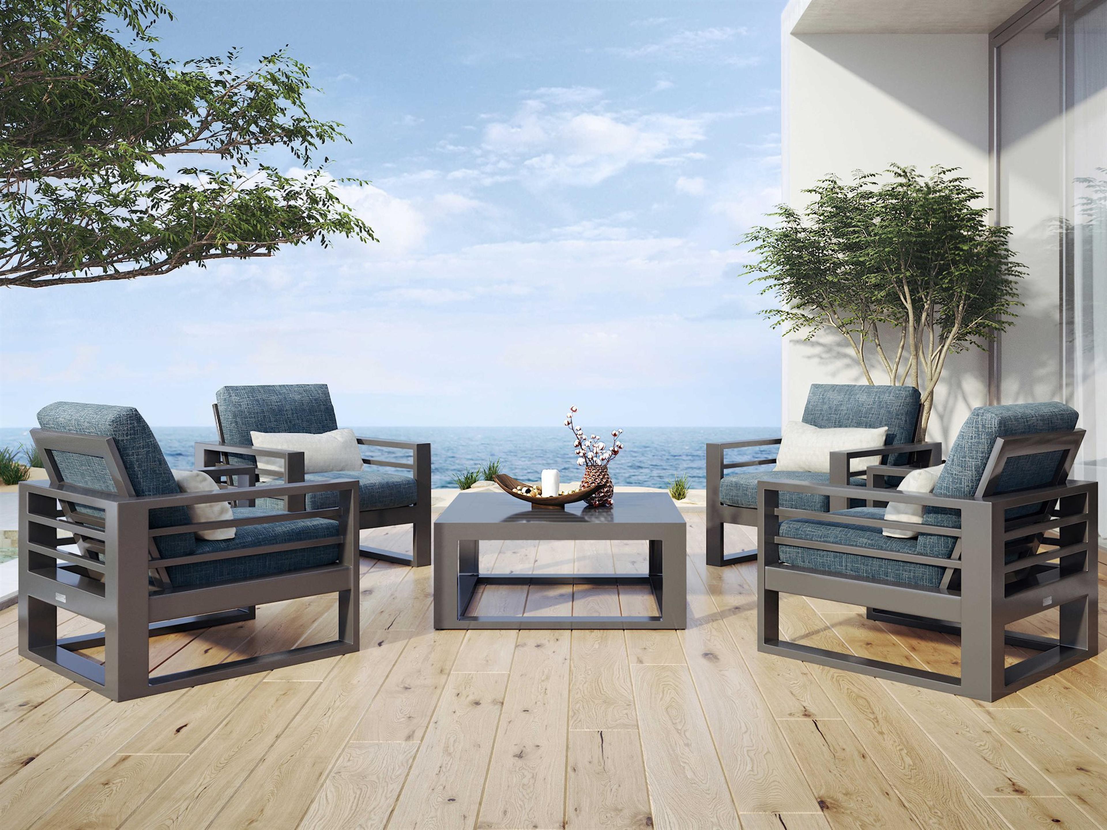 Palermo Cushion Aluminum Outdoor Lounge Set