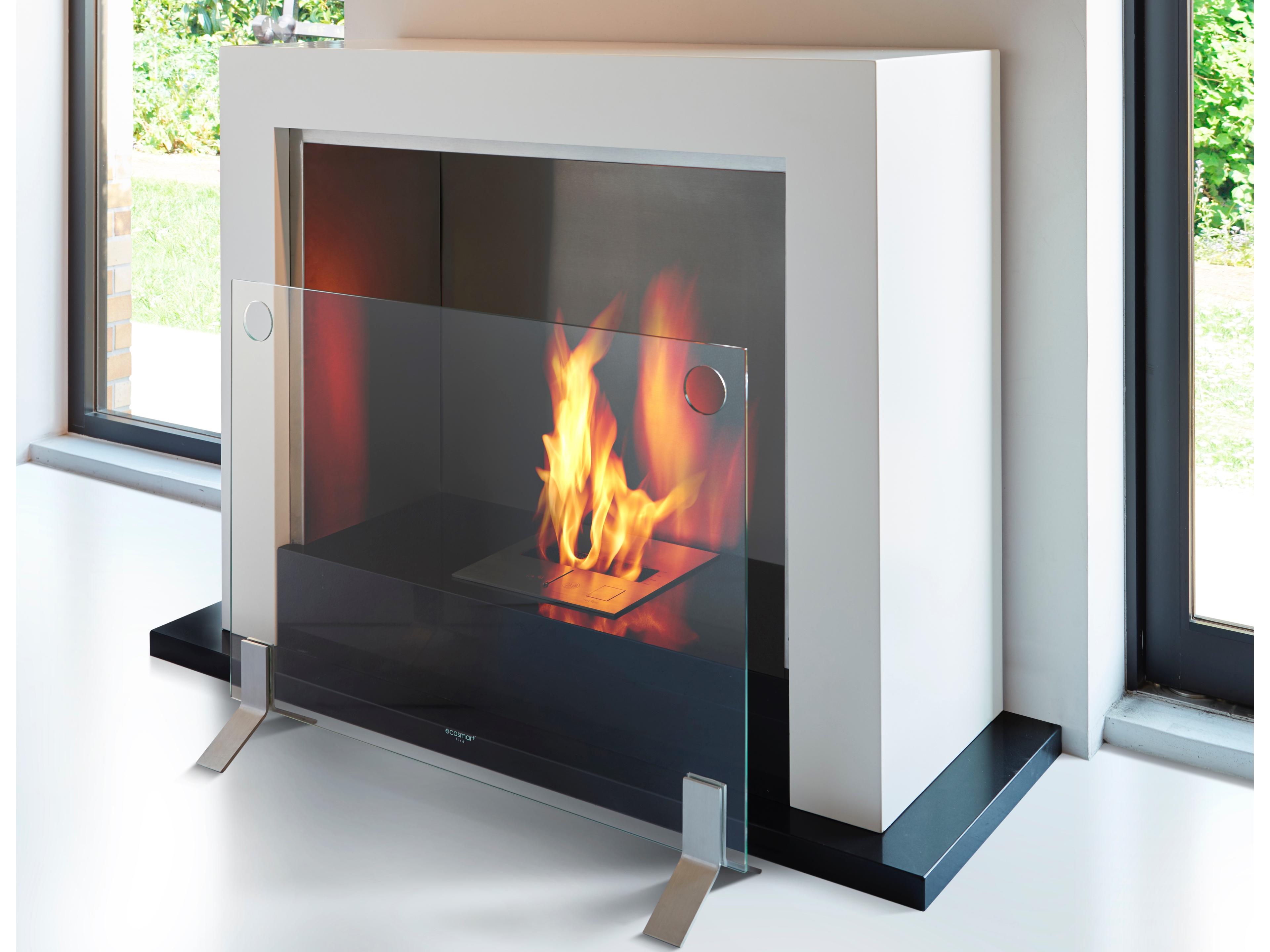 EcoSmart Fire Plasma Fire Screen - Clear Glass Stainless Steel