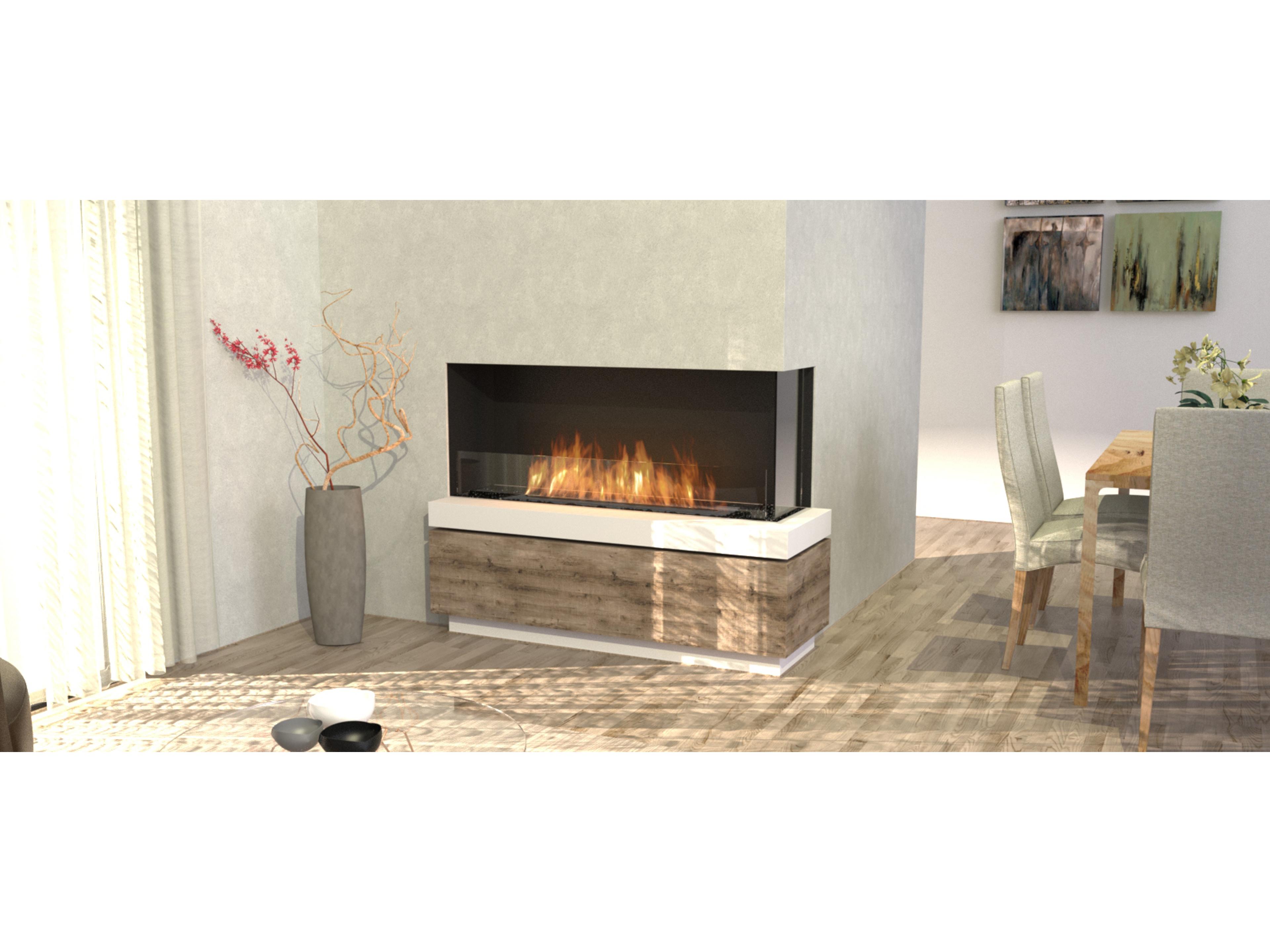 EcoSmart Fire Flex Fireboxes - Right Corner Fireplace