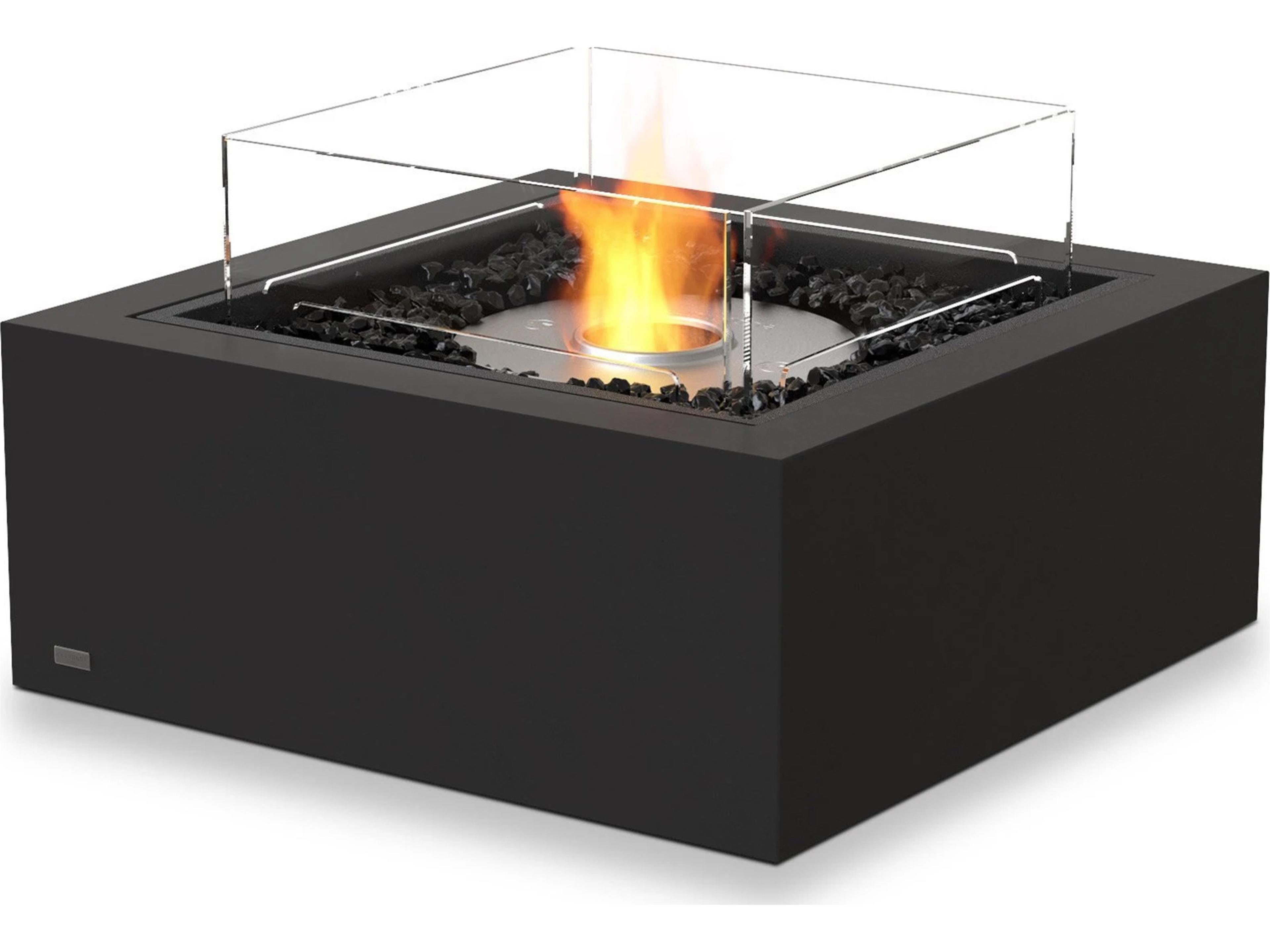 EcoSmart Fire Base Square Outdoor Fire Pit Table with Ethanol Burner