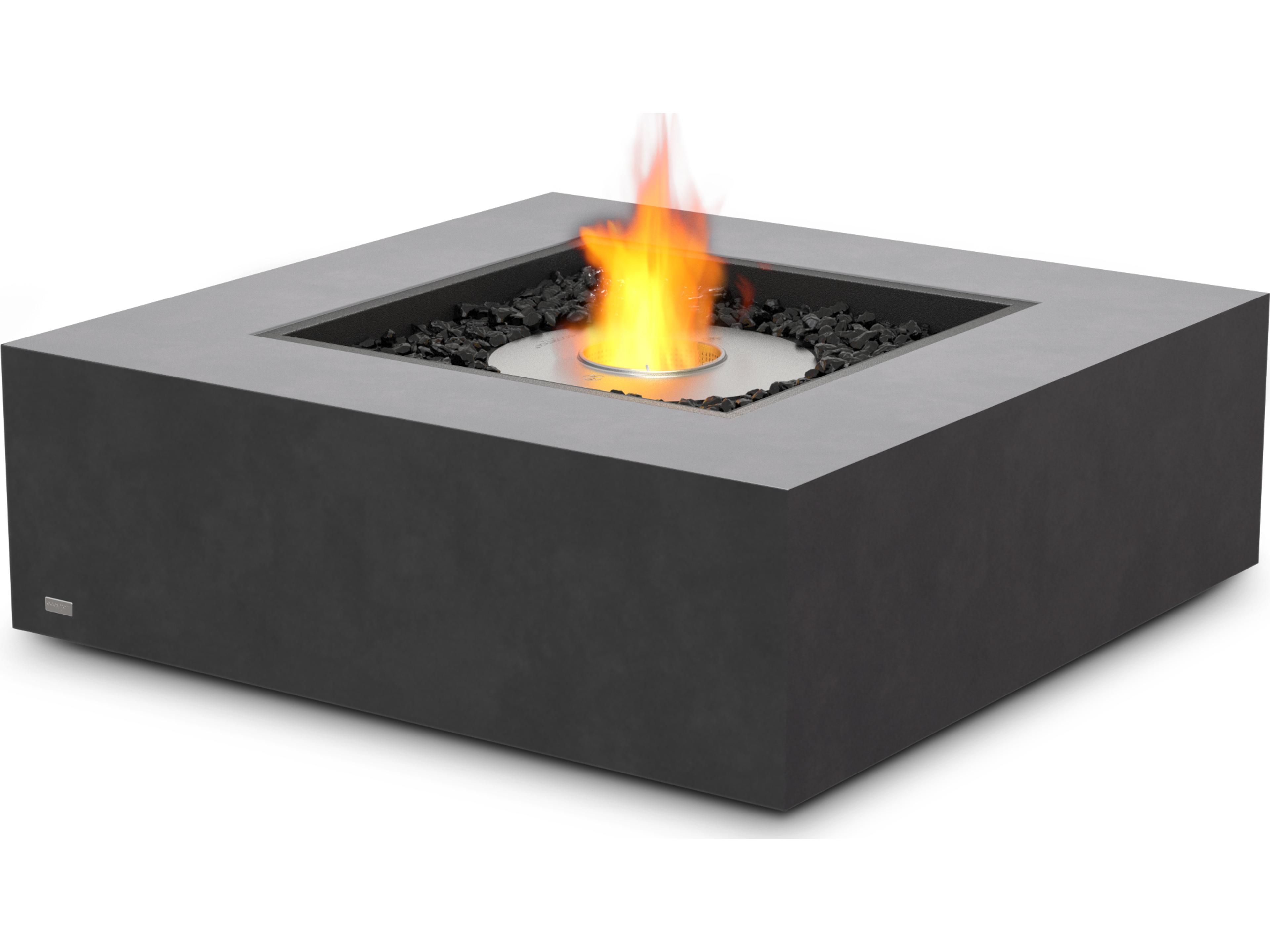 EcoSmart Fire Base Square Outdoor Patio Fire Pit Table with Ethanol Burner