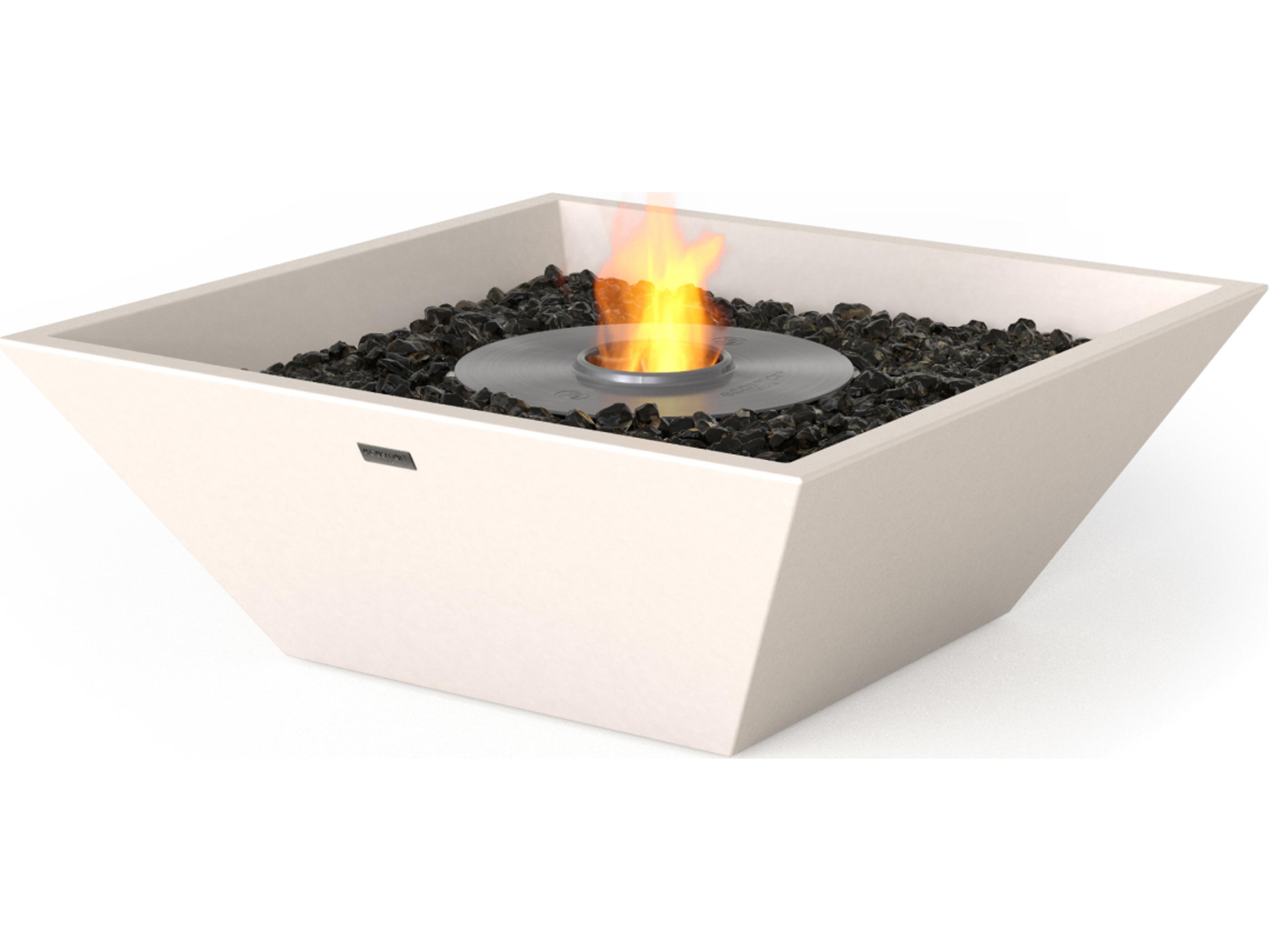 EcoSmart Fire Nova Square Fire Pit Bowl with Ethanol Burner Stainless Steel
