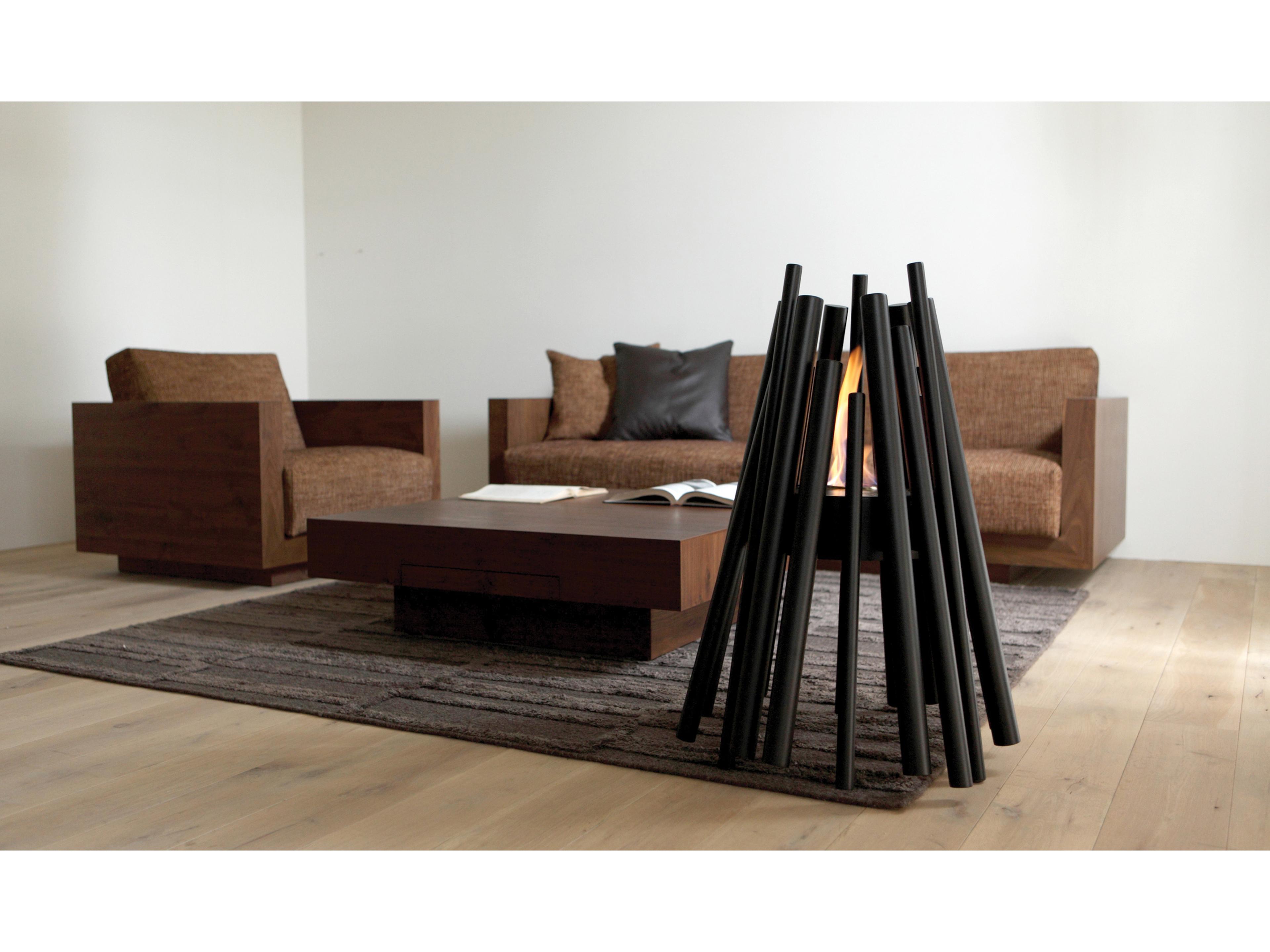 EcoSmart Fire Stix Bioethanol Fireplace - Black Finish