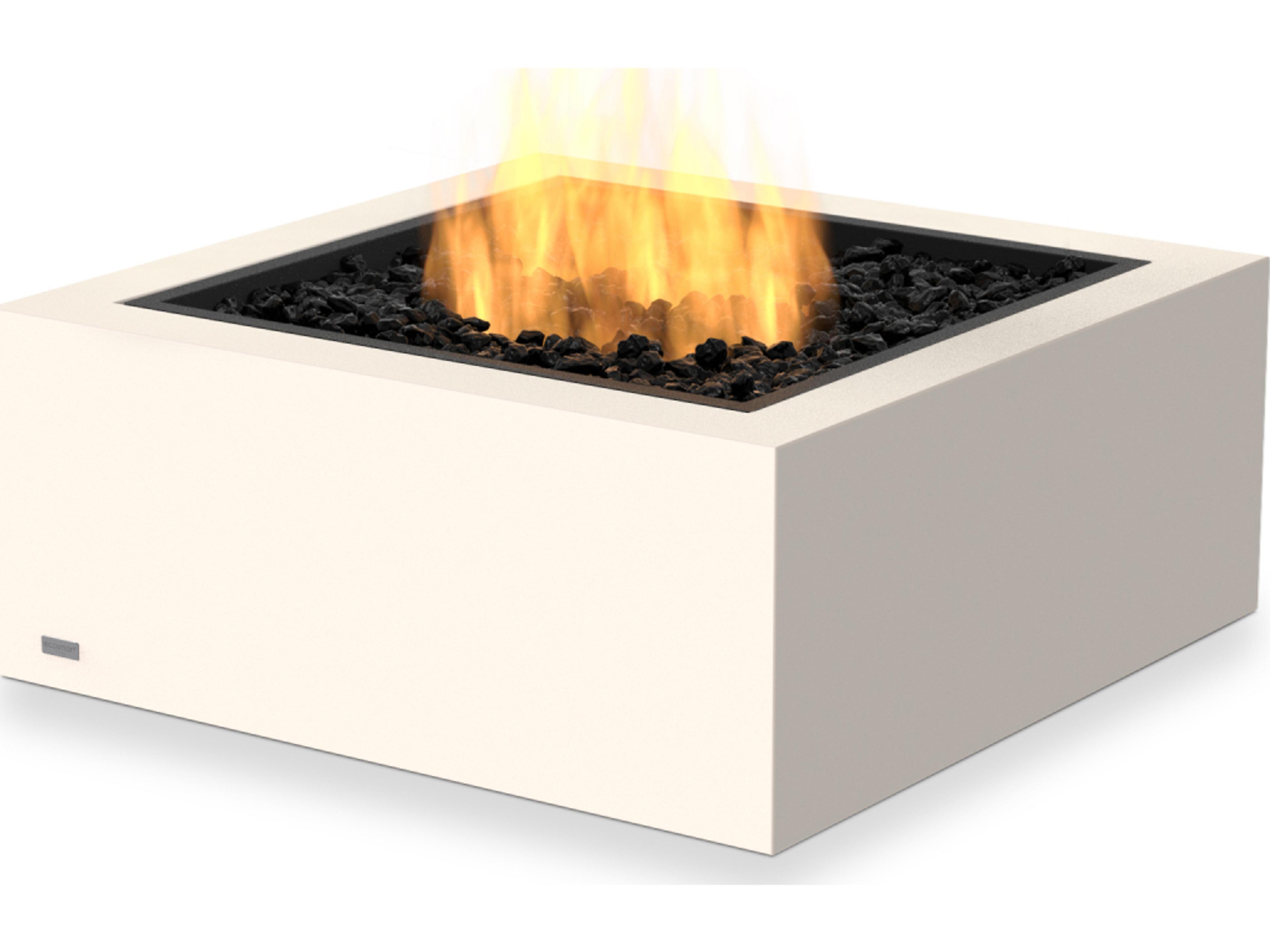 EcoSmart Fire Base Square Patio Fire Pit Table with Ethanol Burner Black