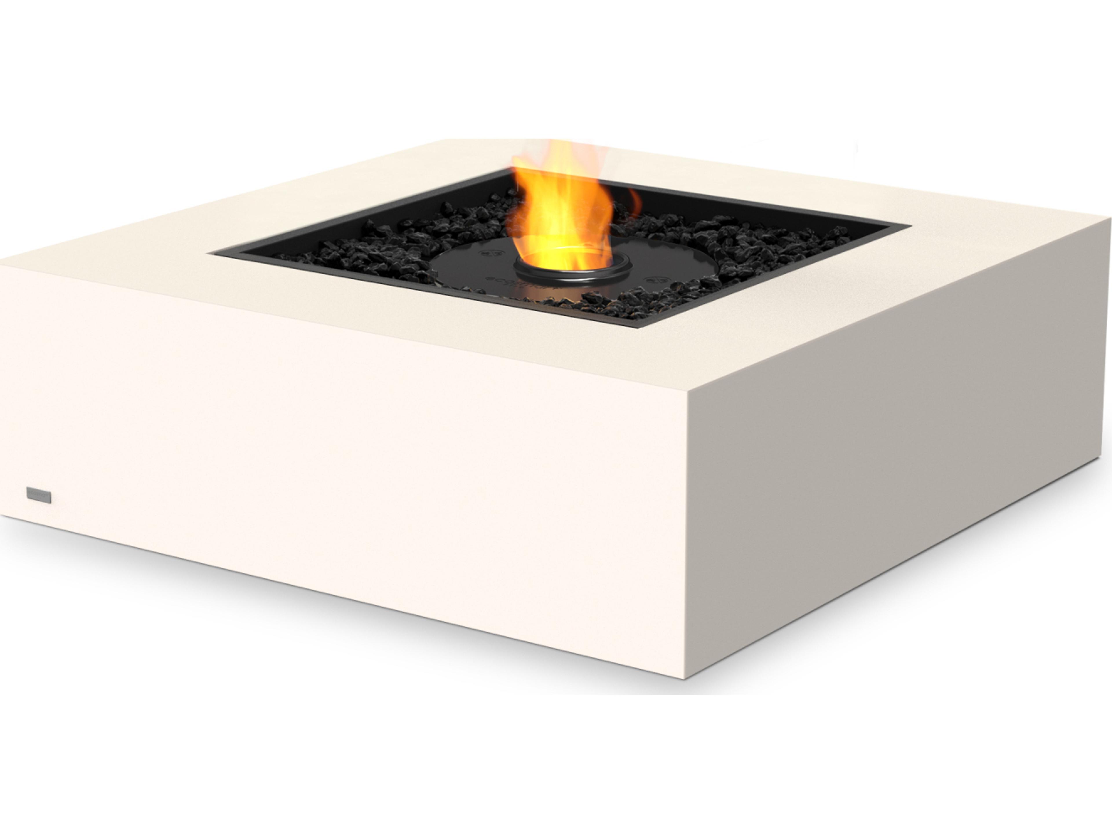 EcoSmart Fire Base Square Patio Fire Pit Table with Ethanol Burner Black