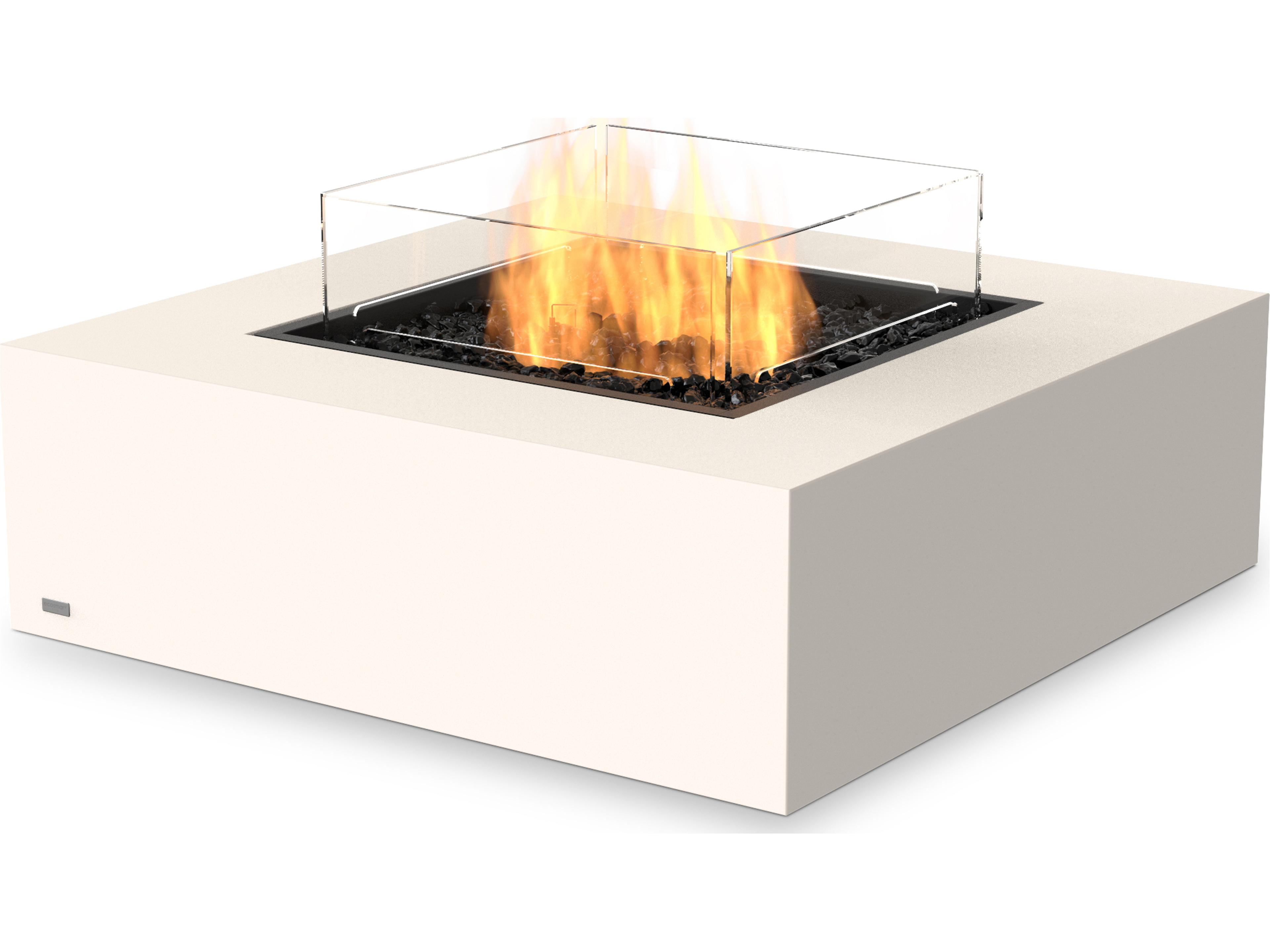 EcoSmart Fire Base Square Patio Fire Pit Table with Ethanol Burner Black