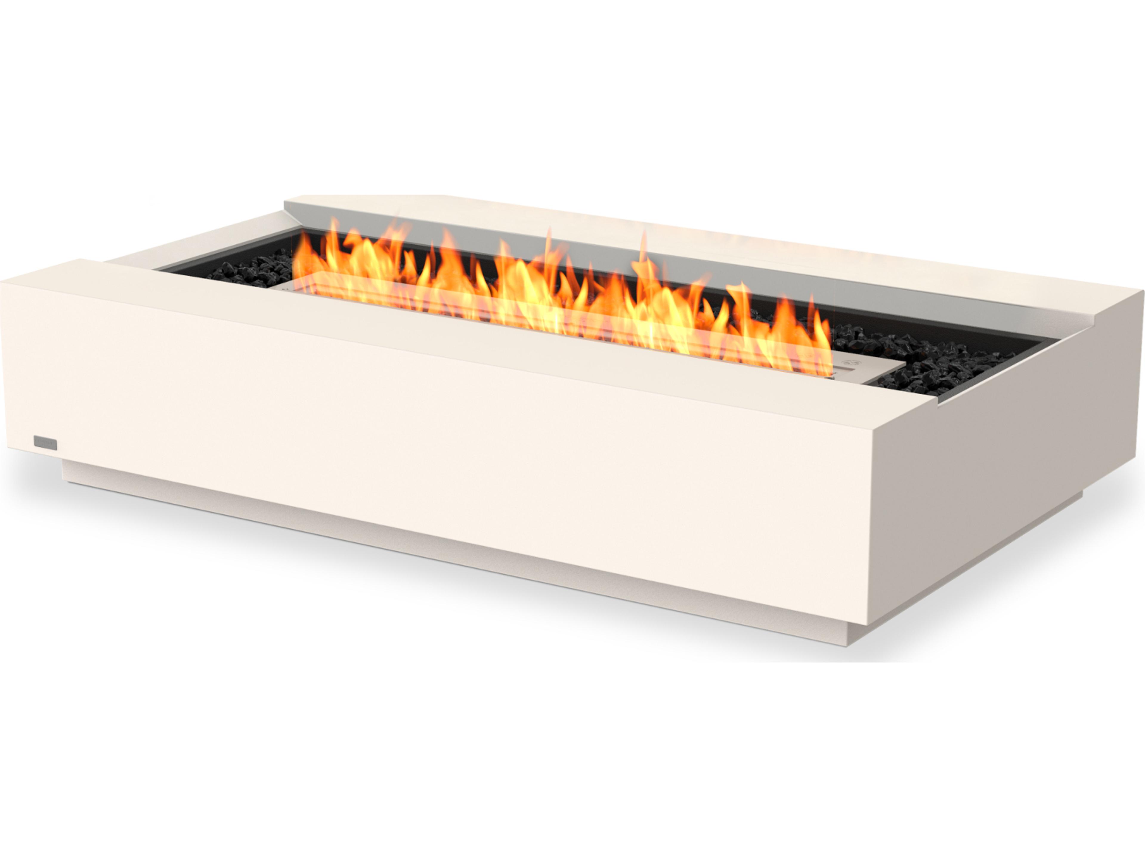 EcoSmart Fire Cosmo Rectangular Patio Fire Pit Table with Ethanol Stainless Steel