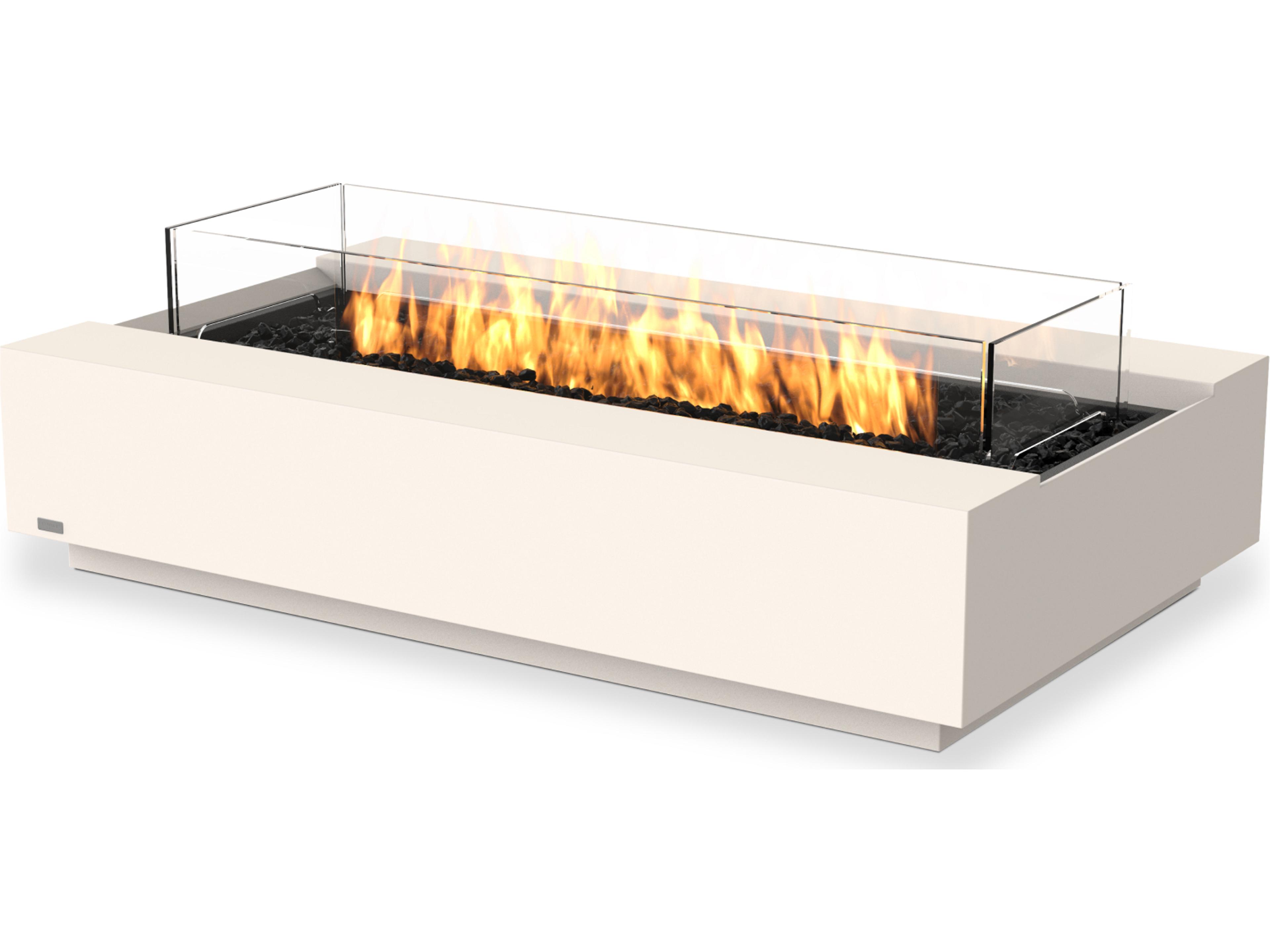 EcoSmart Fire Cosmo Rectangular Outdoor Fire Pit Table wit Ethanol Black
