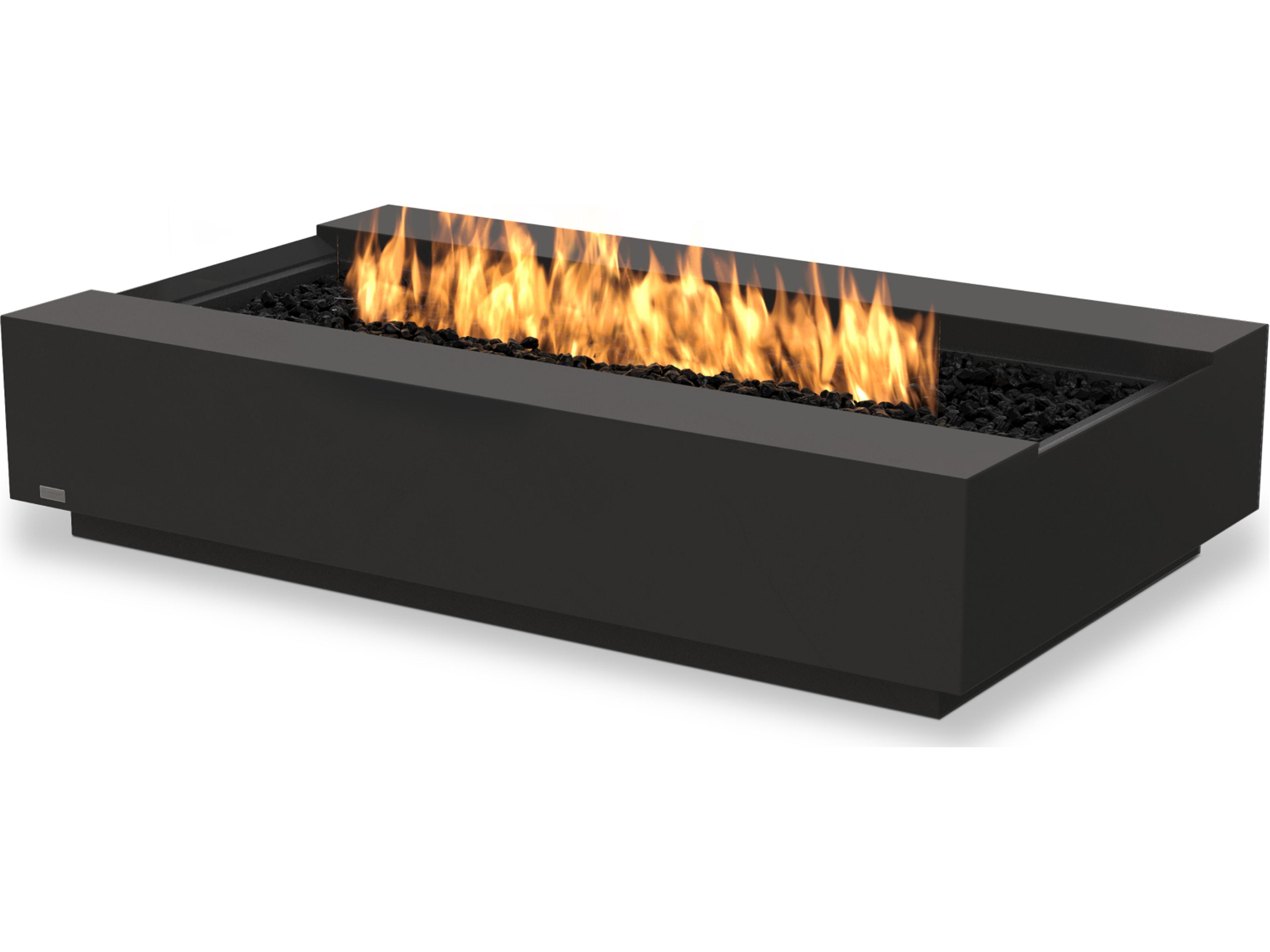 EcoSmart Fire Cosmo Rectangular Patio Fire Pit Table with Ethanol Stainless Steel