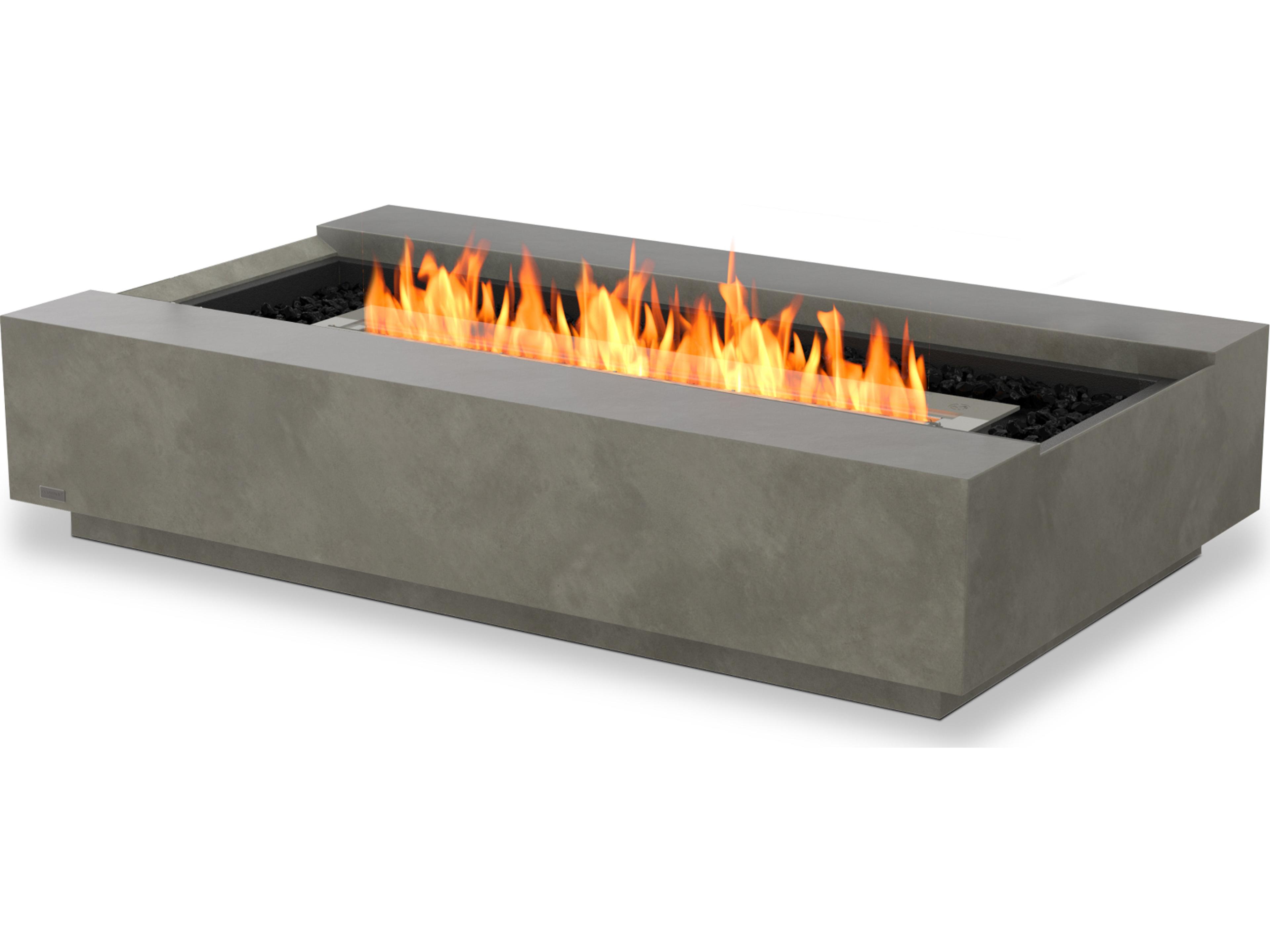 EcoSmart Fire Cosmo Rectangular Patio Fire Pit Table with Ethanol Stainless Steel