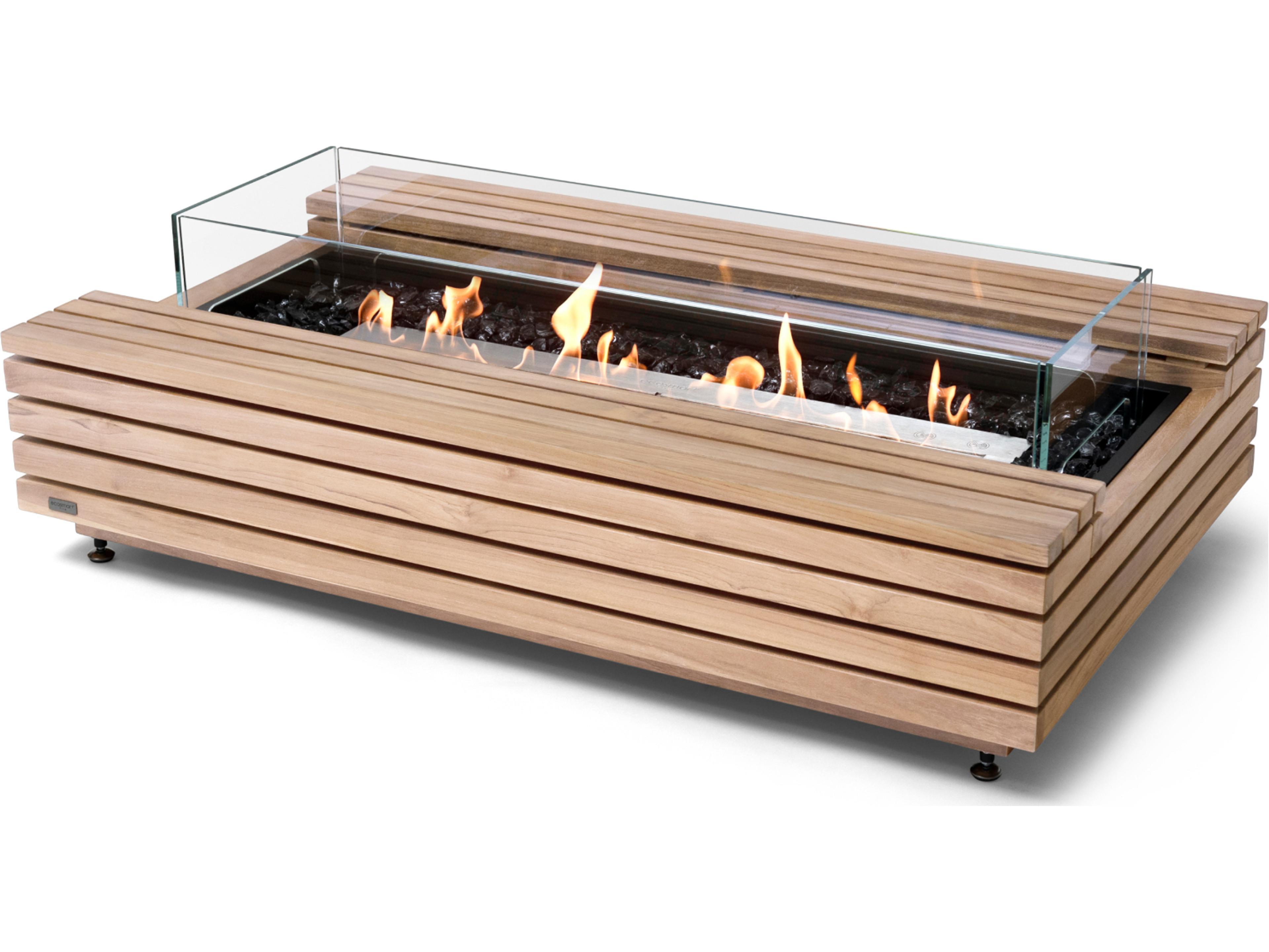 EcoSmart Fire Cosmo Rectangular Outdoor Fire Pit Table with Ethanol Black