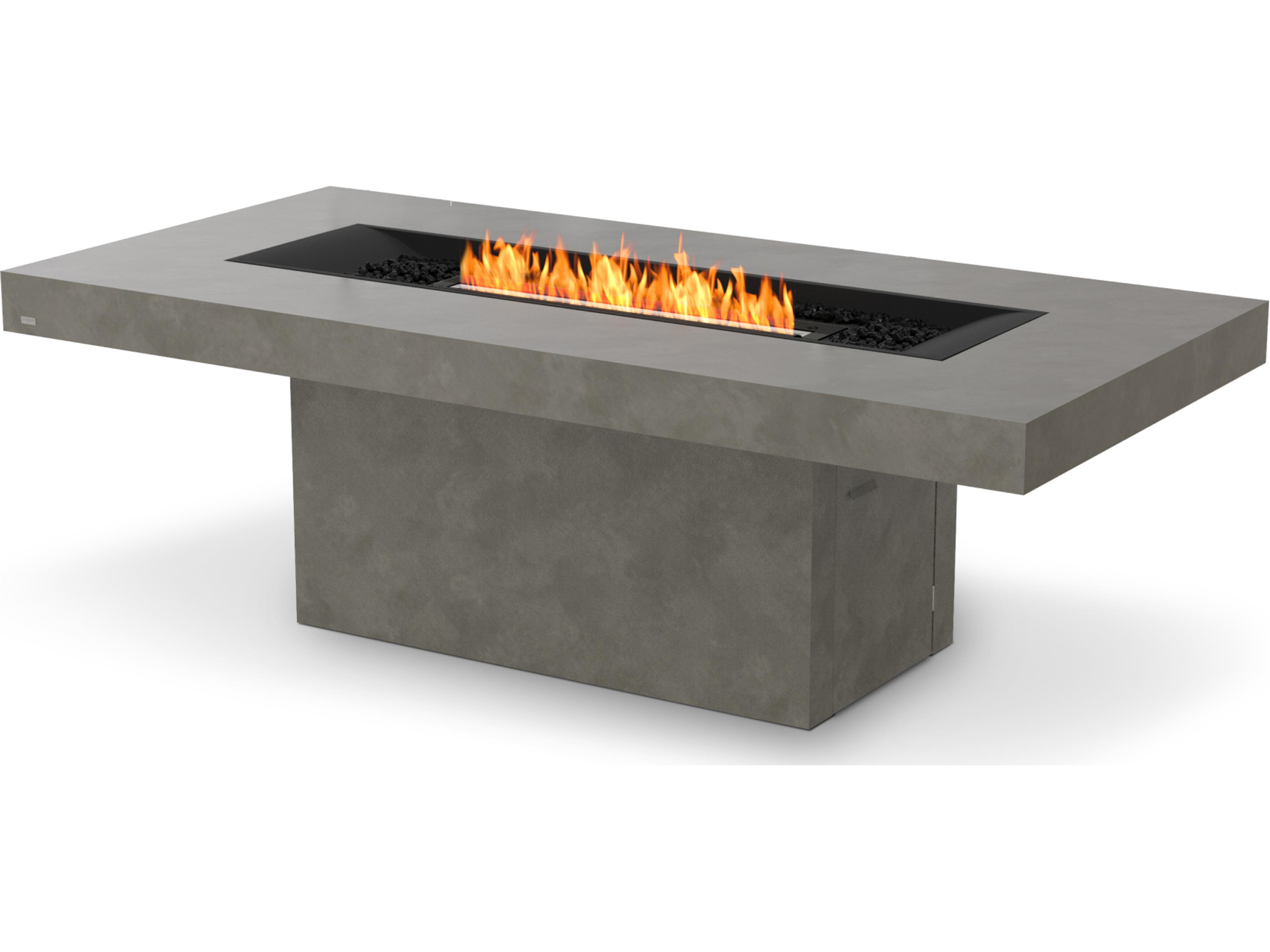 Gin 90 Dining Fire Pit Table in Natural Concrete