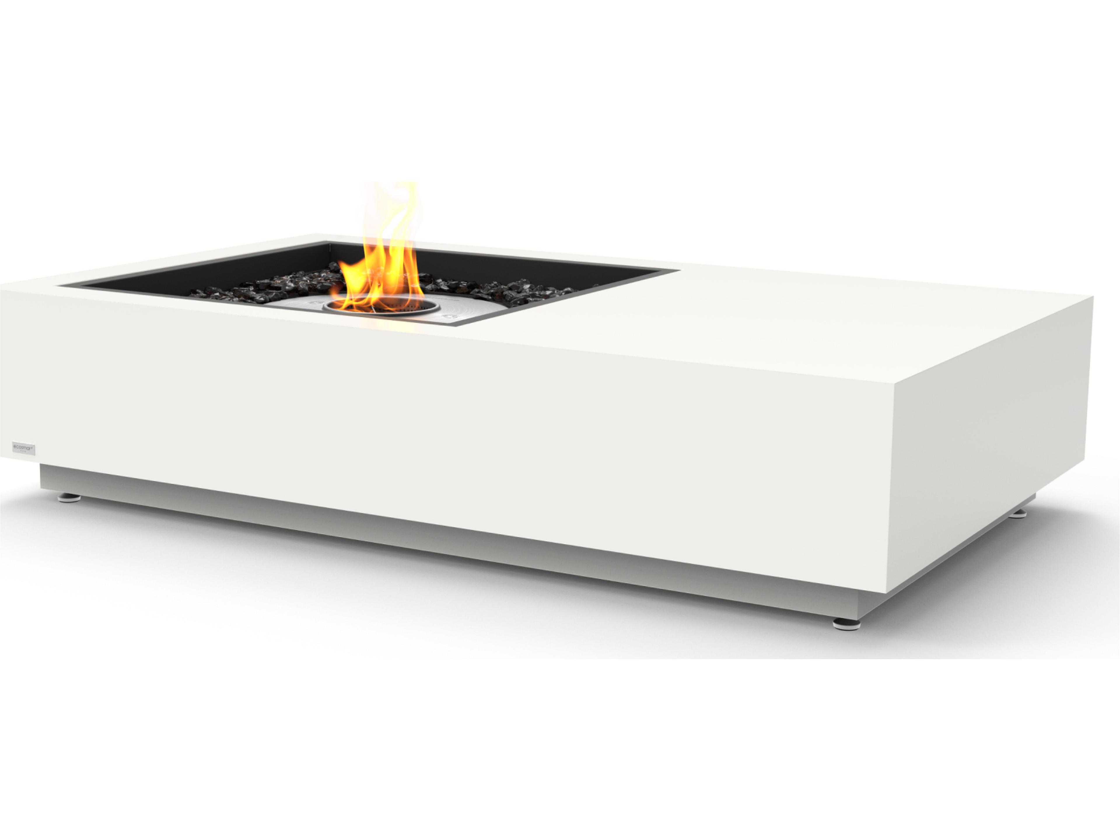 EcoSmart Fire Manhattan Rectangular Outdoor Fire Pit Table with Ethanol Burner Black