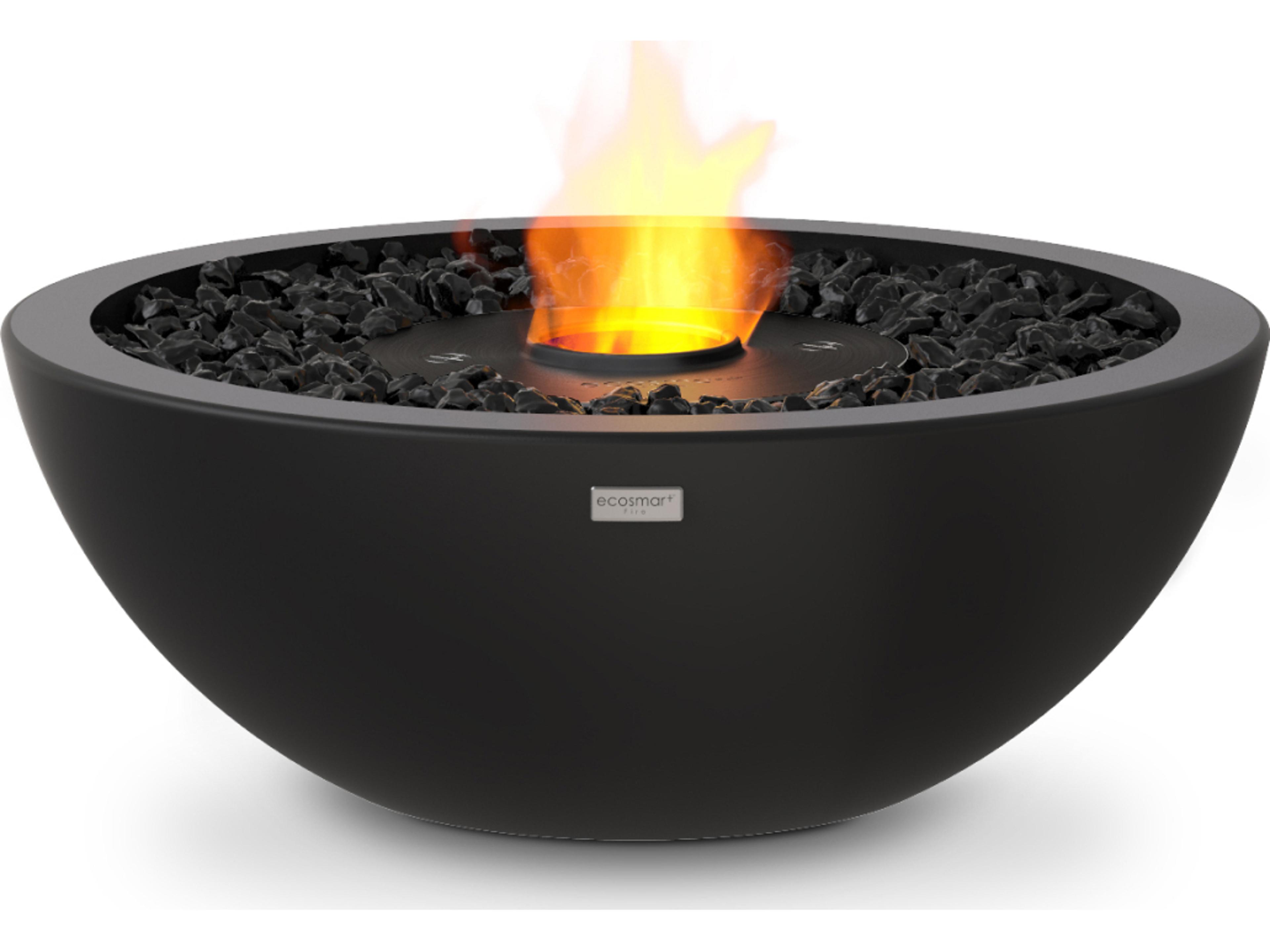 EcoSmart Fire Mix Round Fire Pit Bowl with Ethanol Burner Black
