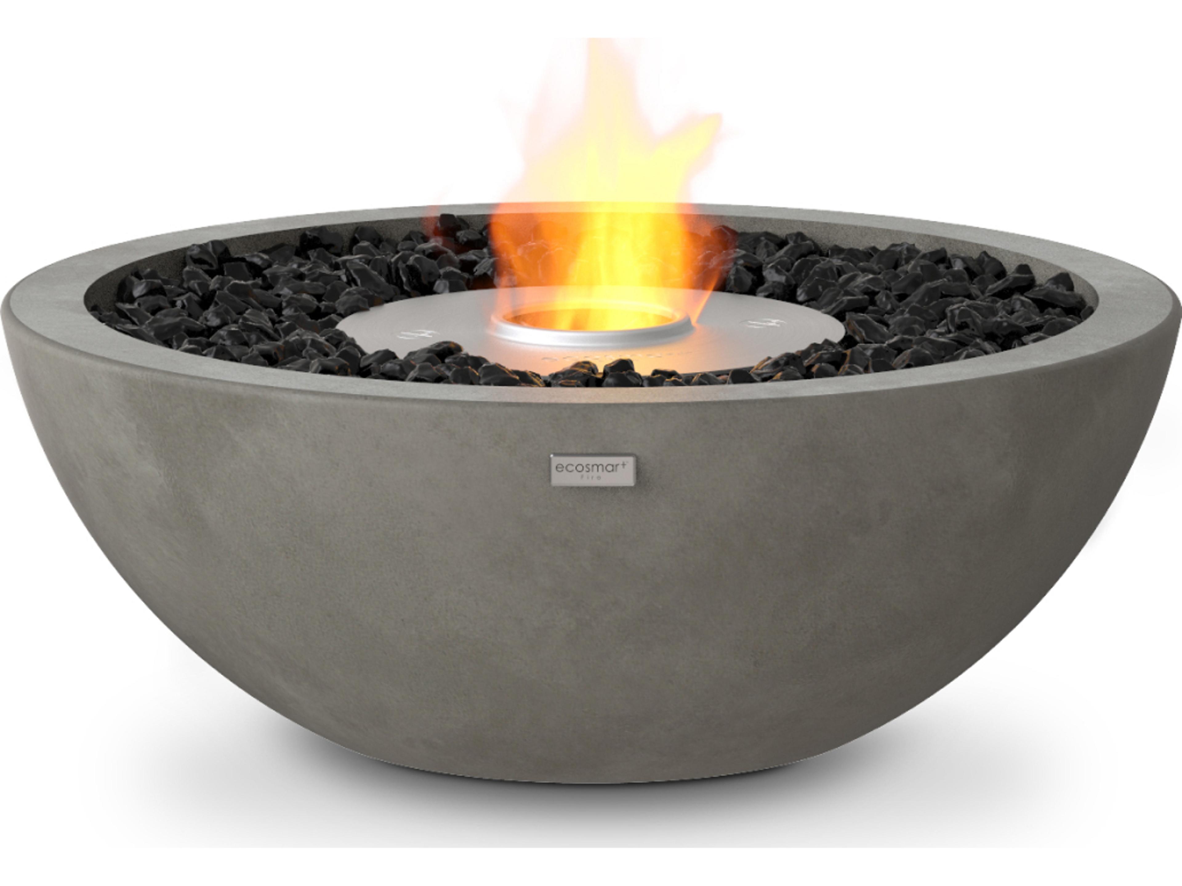 EcoSmart Fire Mix Round Fire Pit Bowl with Ethanol Burner Black
