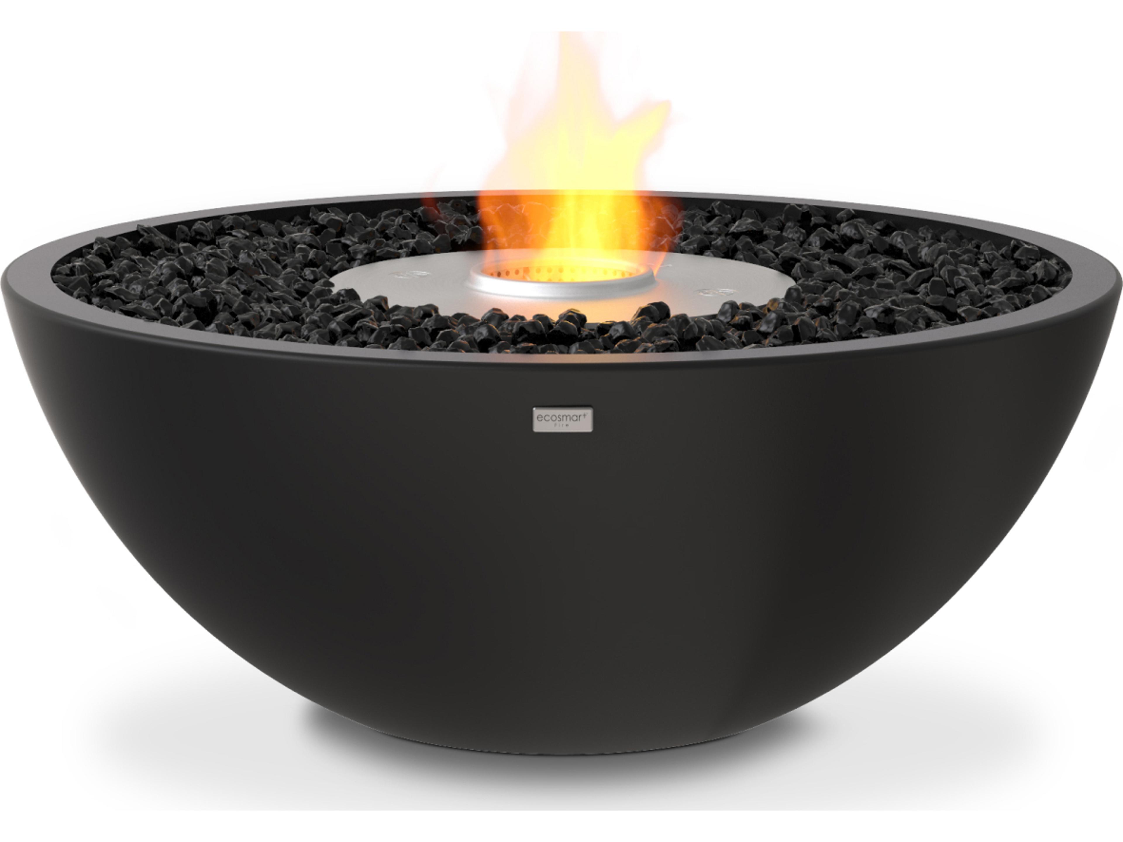 EcoSmart Fire Mix Round Fire Pit Bowl with Ethanol Burner Black