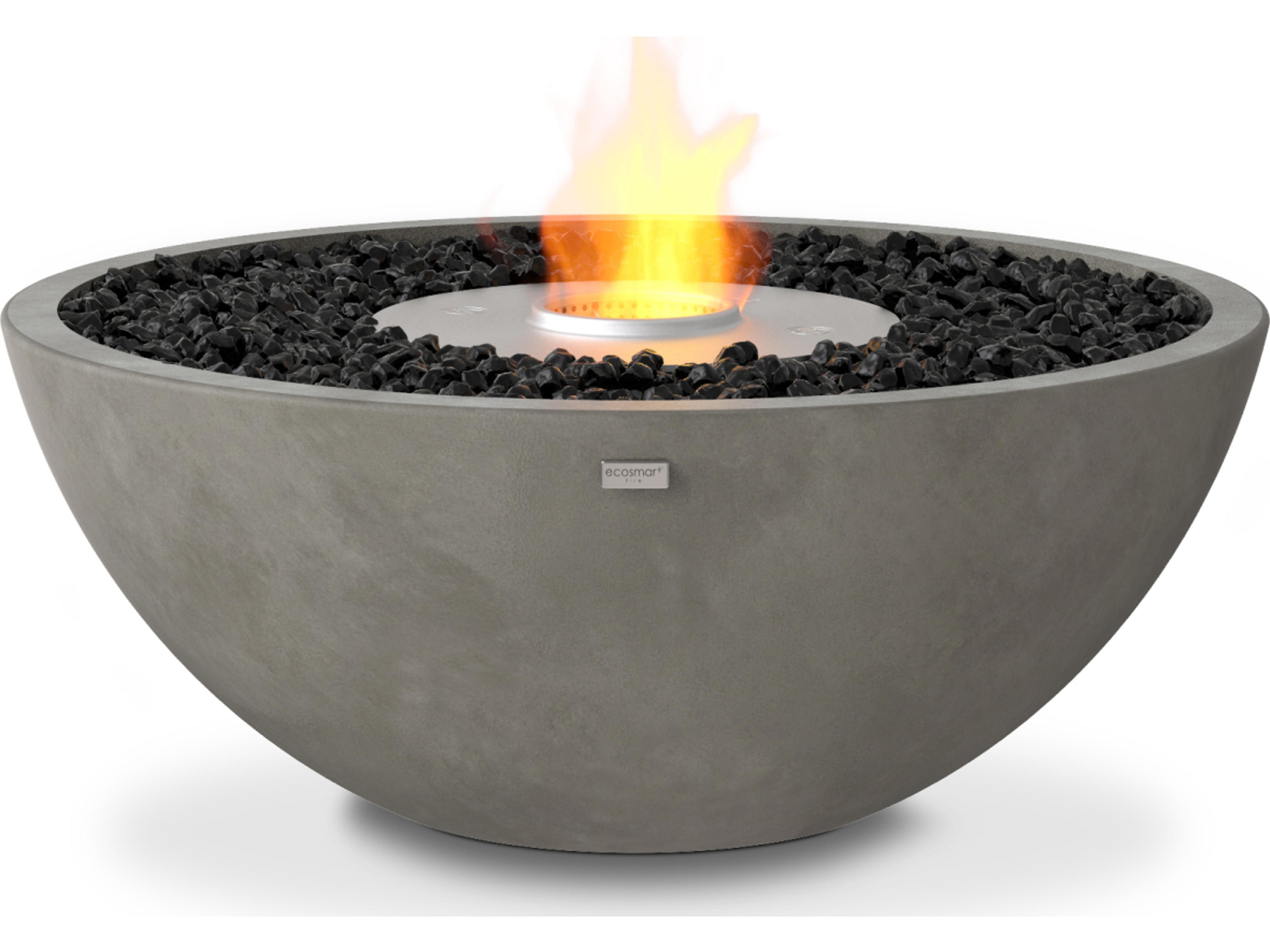 EcoSmart Fire Mix Round Fire Pit Bowl with Ethanol Burner Black