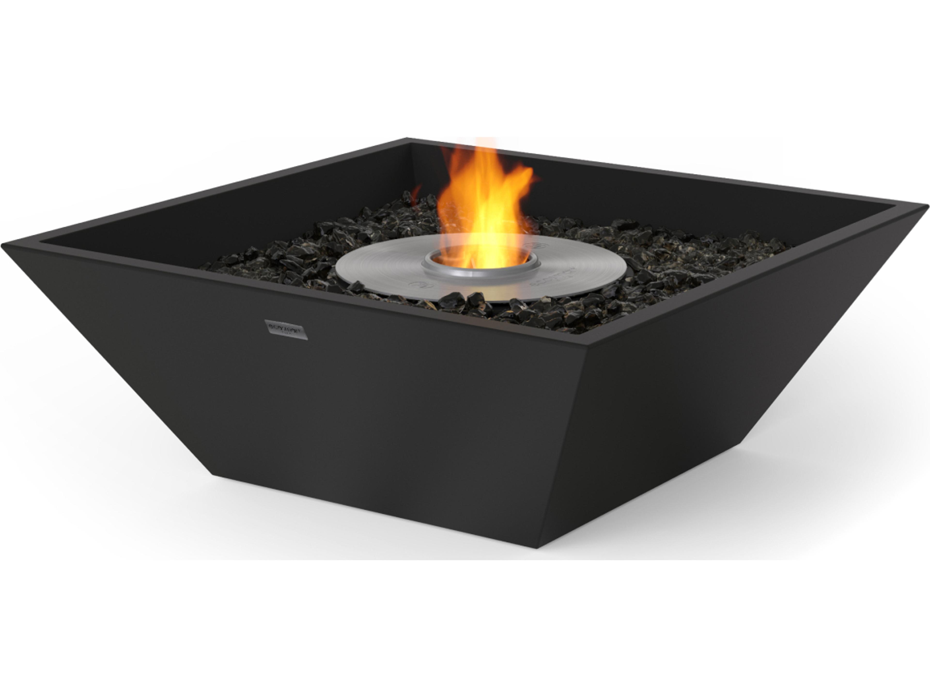 EcoSmart Fire Nova Square Fire Pit Bowl with Ethanol Burner Black