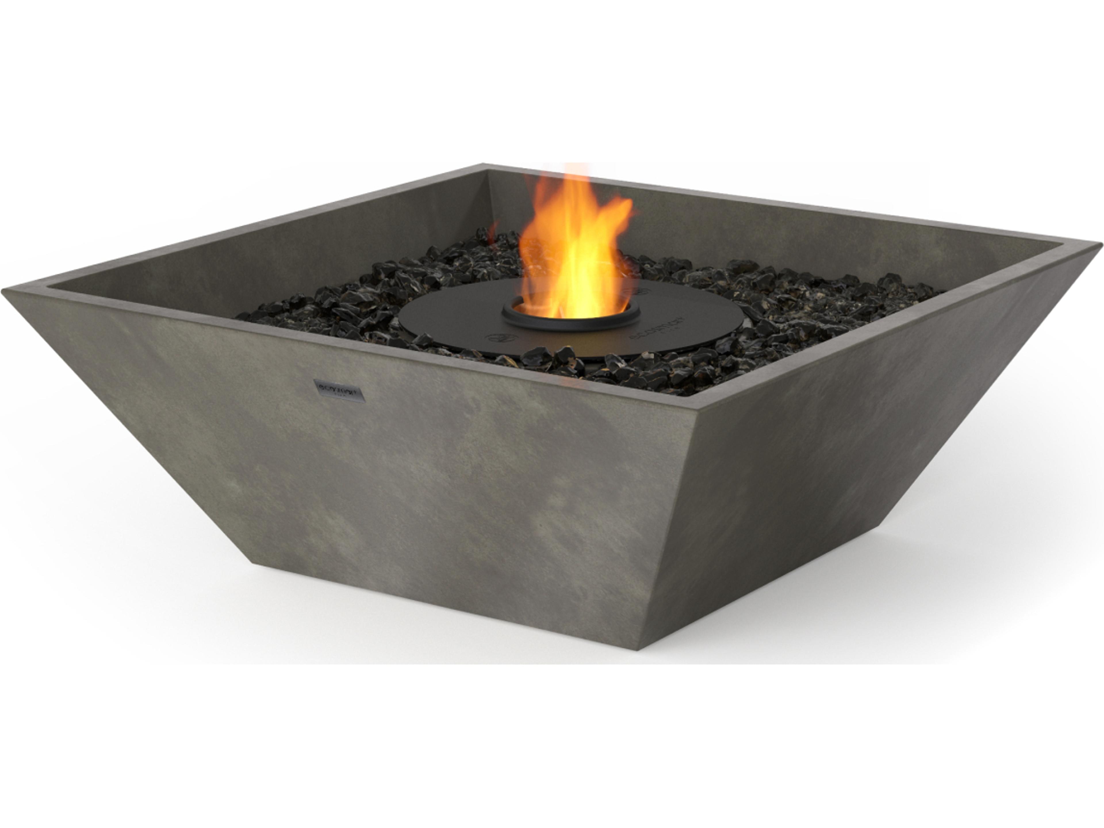 EcoSmart Fire Nova Square Fire Pit Bowl with Ethanol Burner Stainless Steel