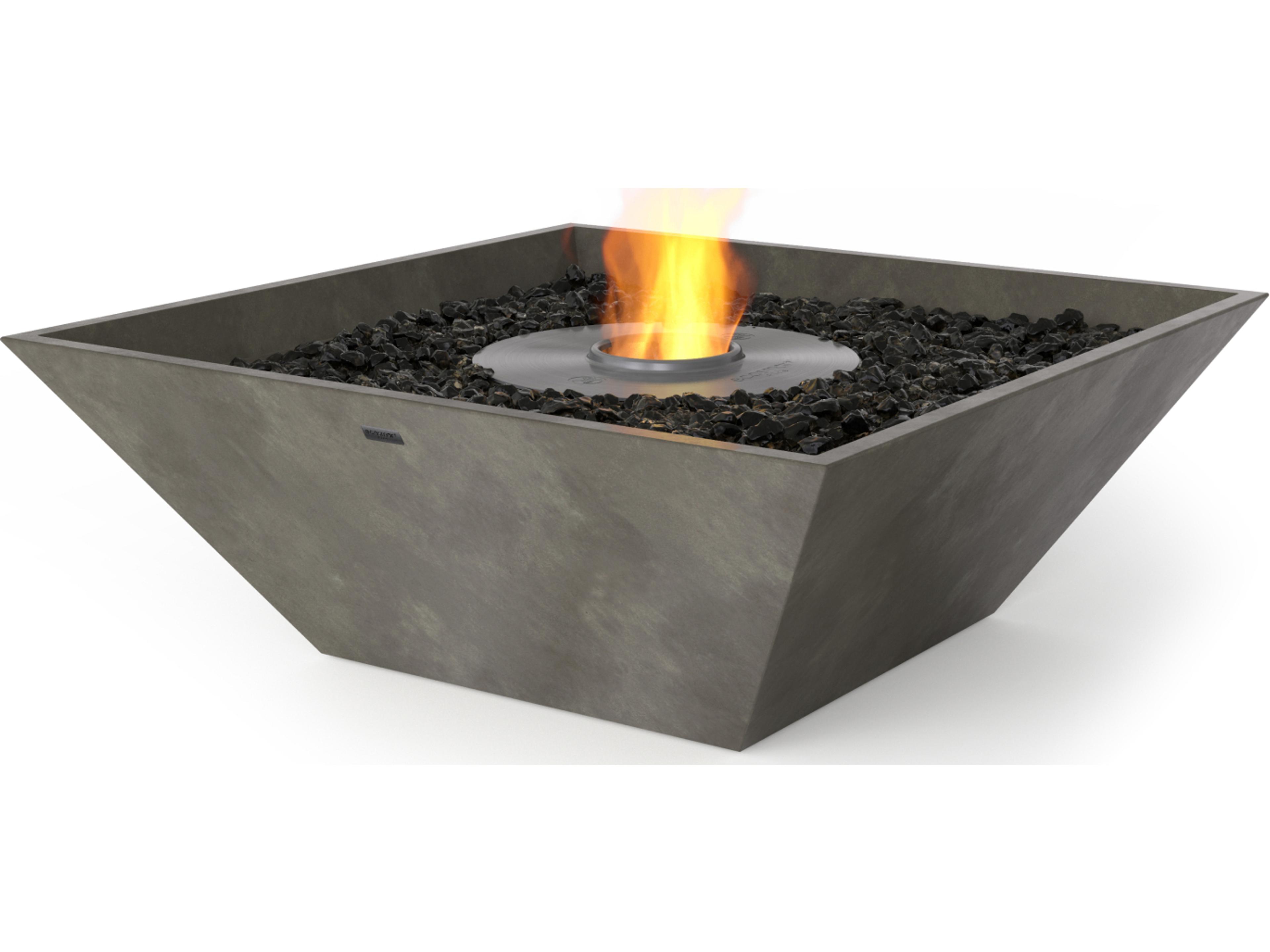 EcoSmart Fire Nova Square Fire Pit Bowl with Ethanol Burner Black