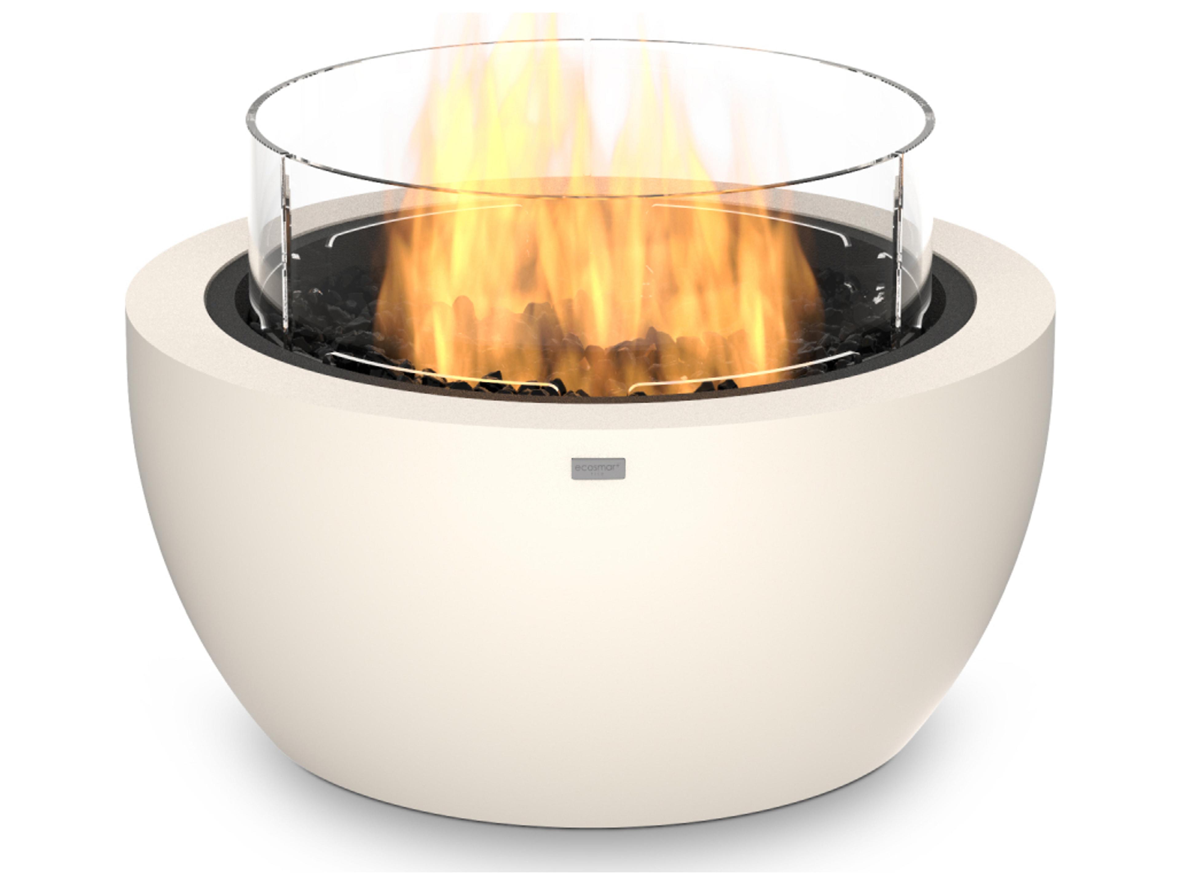 EcoSmart Fire Pod Round Fire Pit Bowl with Ethanol Burner Black