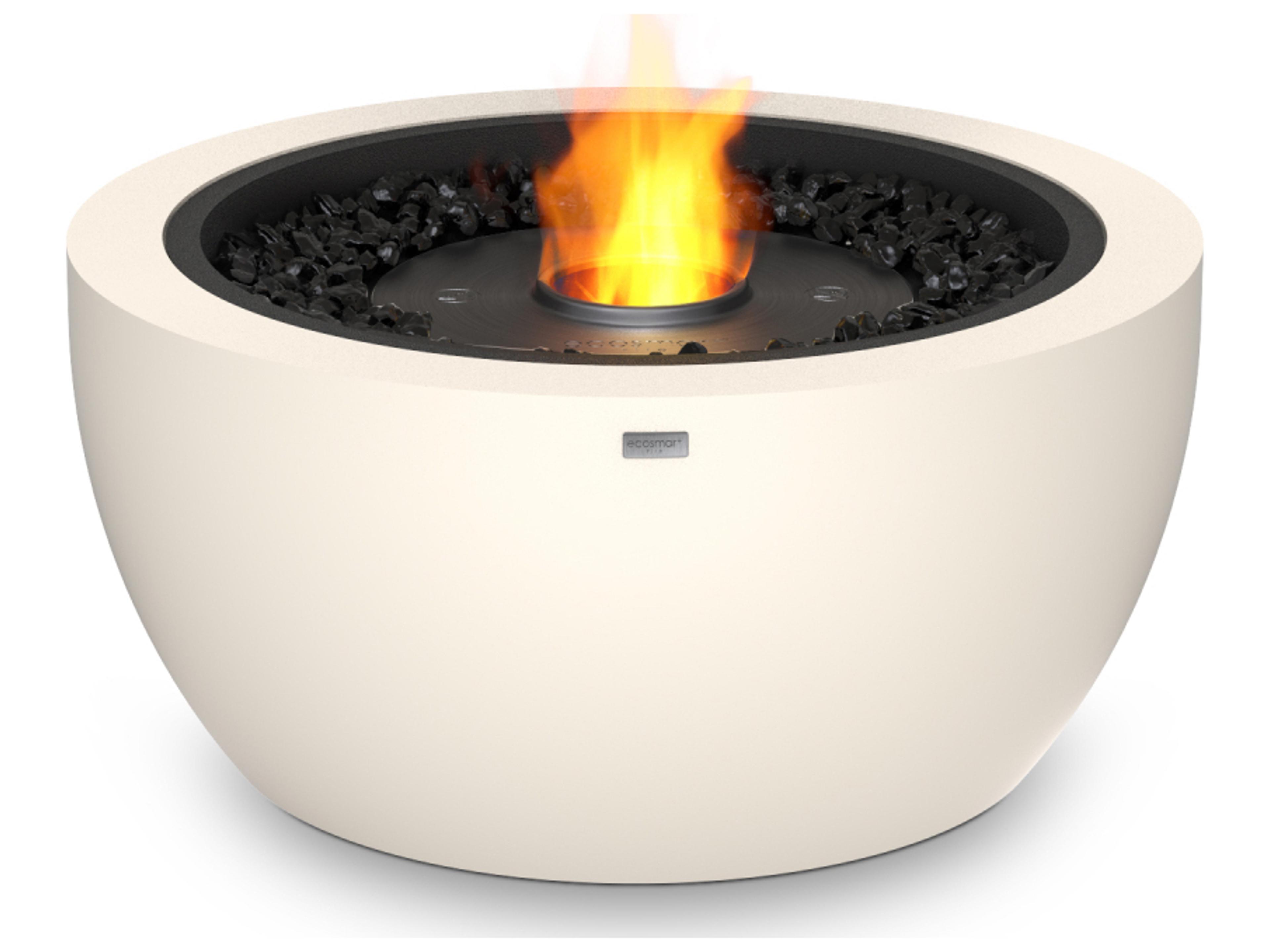 EcoSmart Fire Pod Round Fire Pit Bowl with Gas LP/NG Stainless Steel