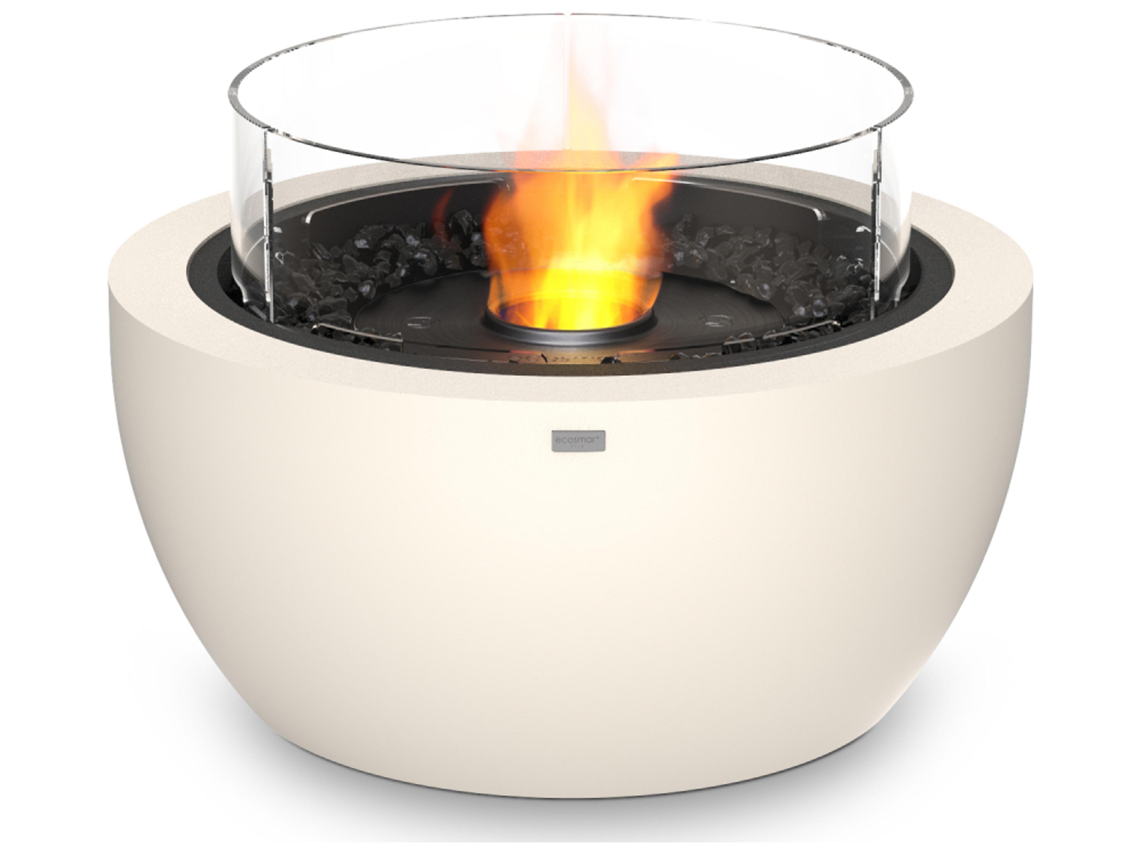 EcoSmart Fire Pod Round Fire Pit Bowl with Gas LP/NG Stainless Steel