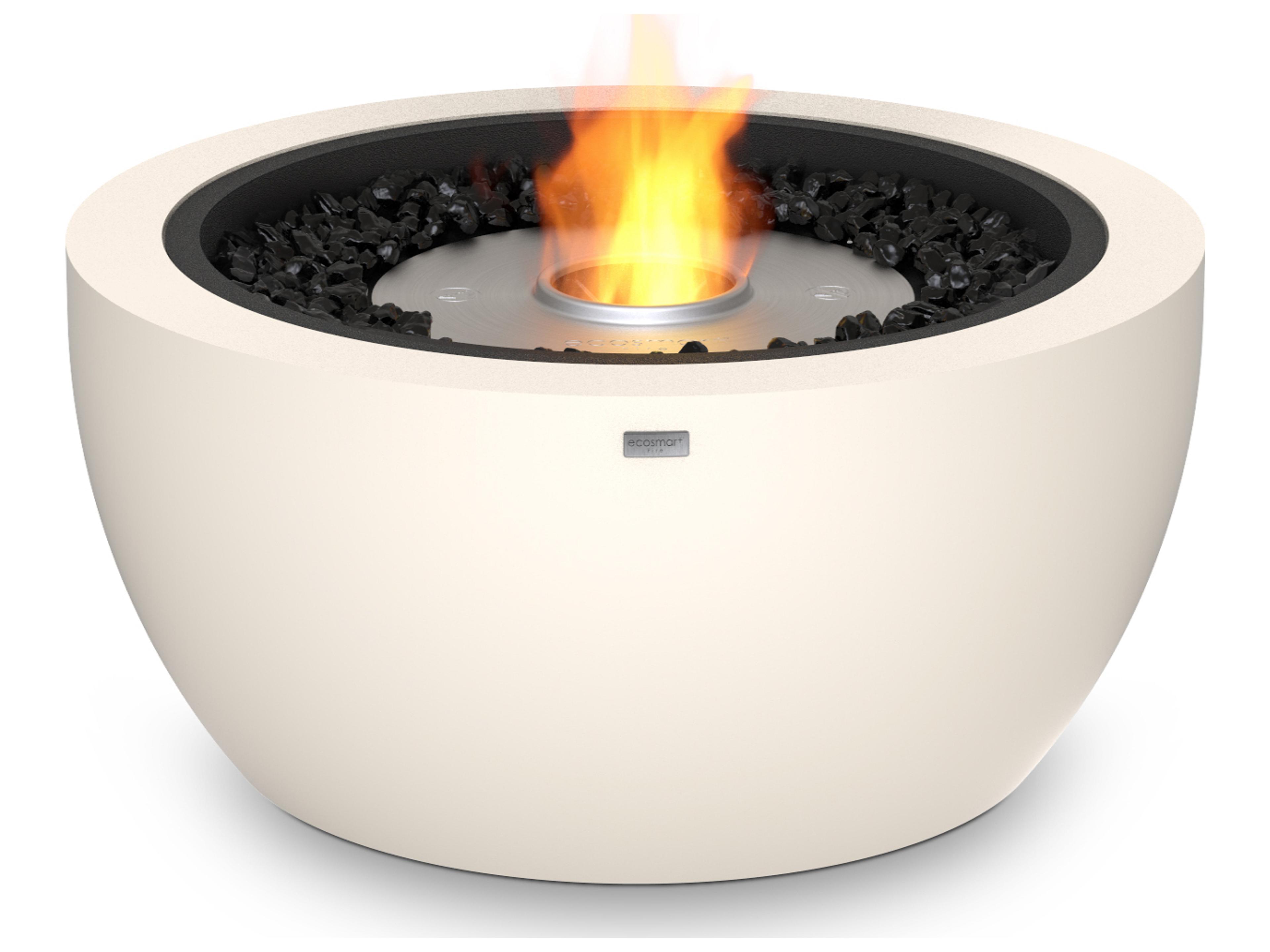 EcoSmart Fire Pod Round Fire Pit Bowl with Gas LP/NG Stainless Steel