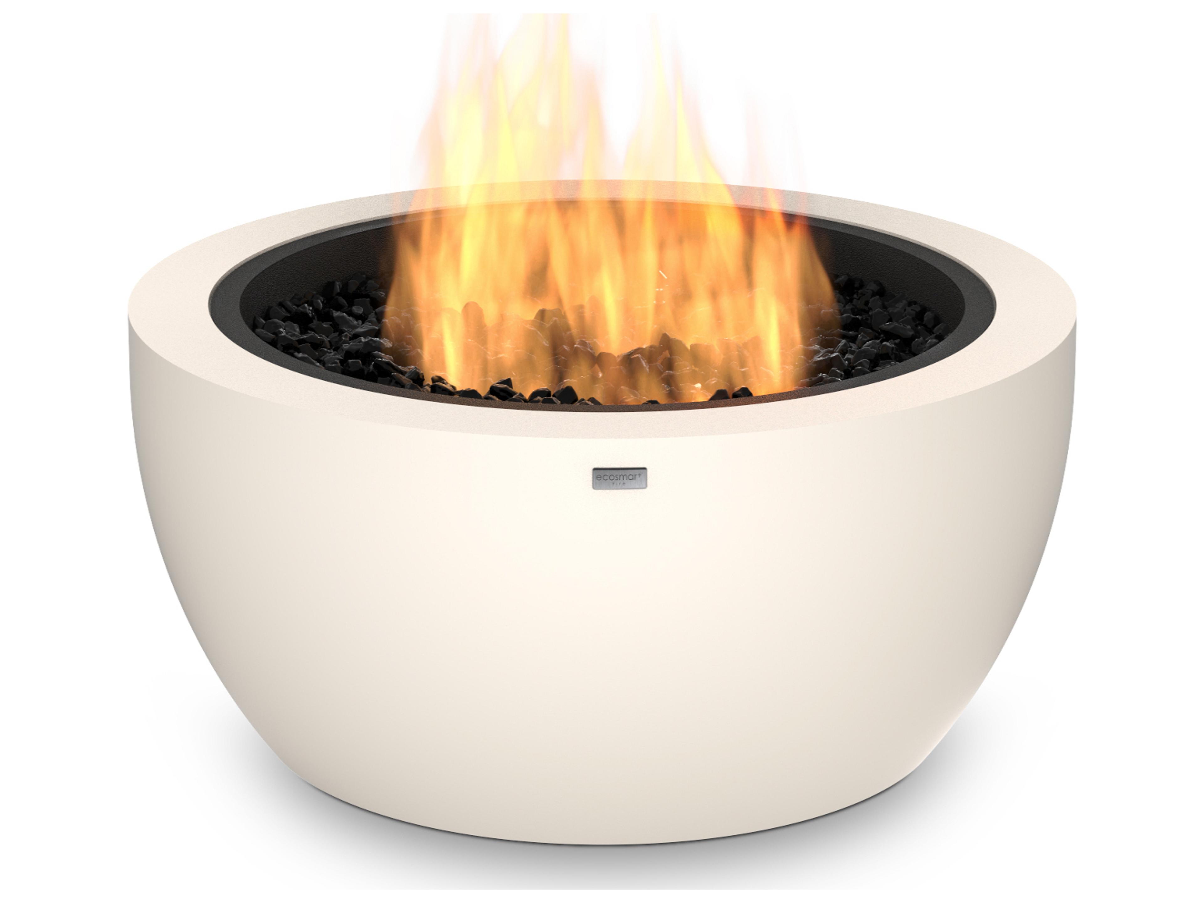 EcoSmart Fire Pod Round Fire Pit Bowl with Gas LP/NG Stainless Steel