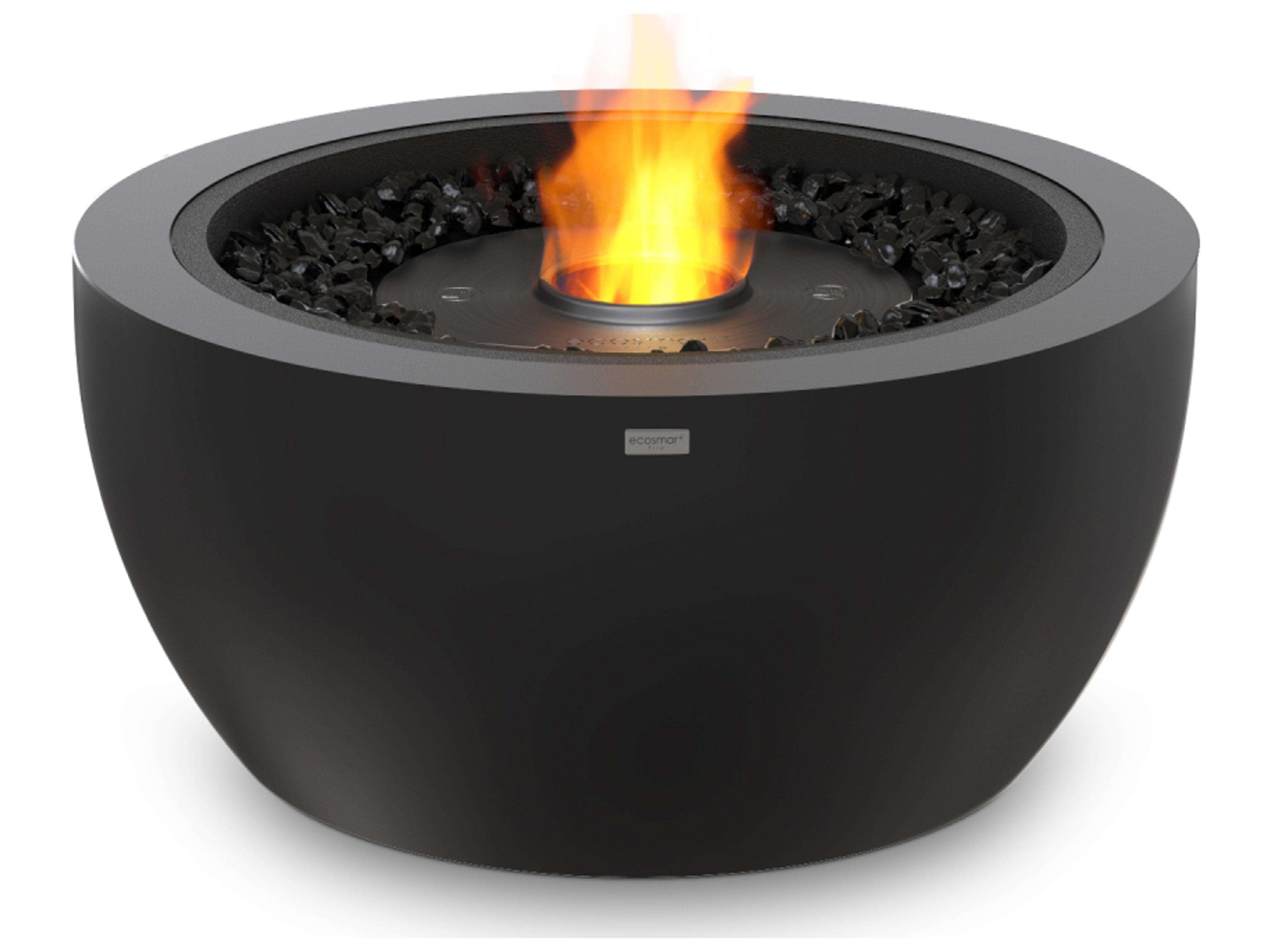 EcoSmart Fire Pod Round Fire Pit Bowl with Ethanol Burner Stainless Steel