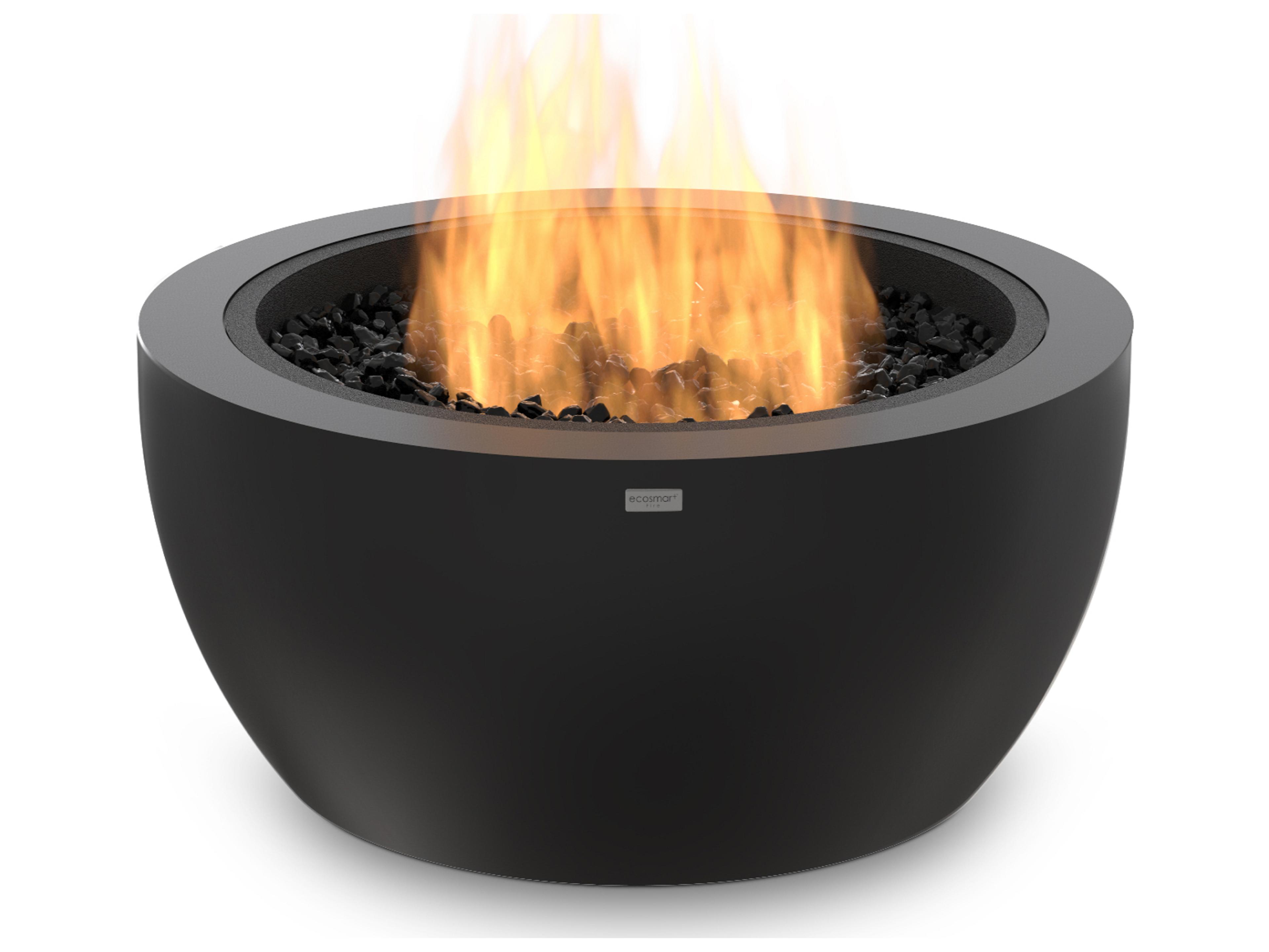 EcoSmart Fire Pod Round Fire Pit Bowl with Gas LP/NG Stainless Steel