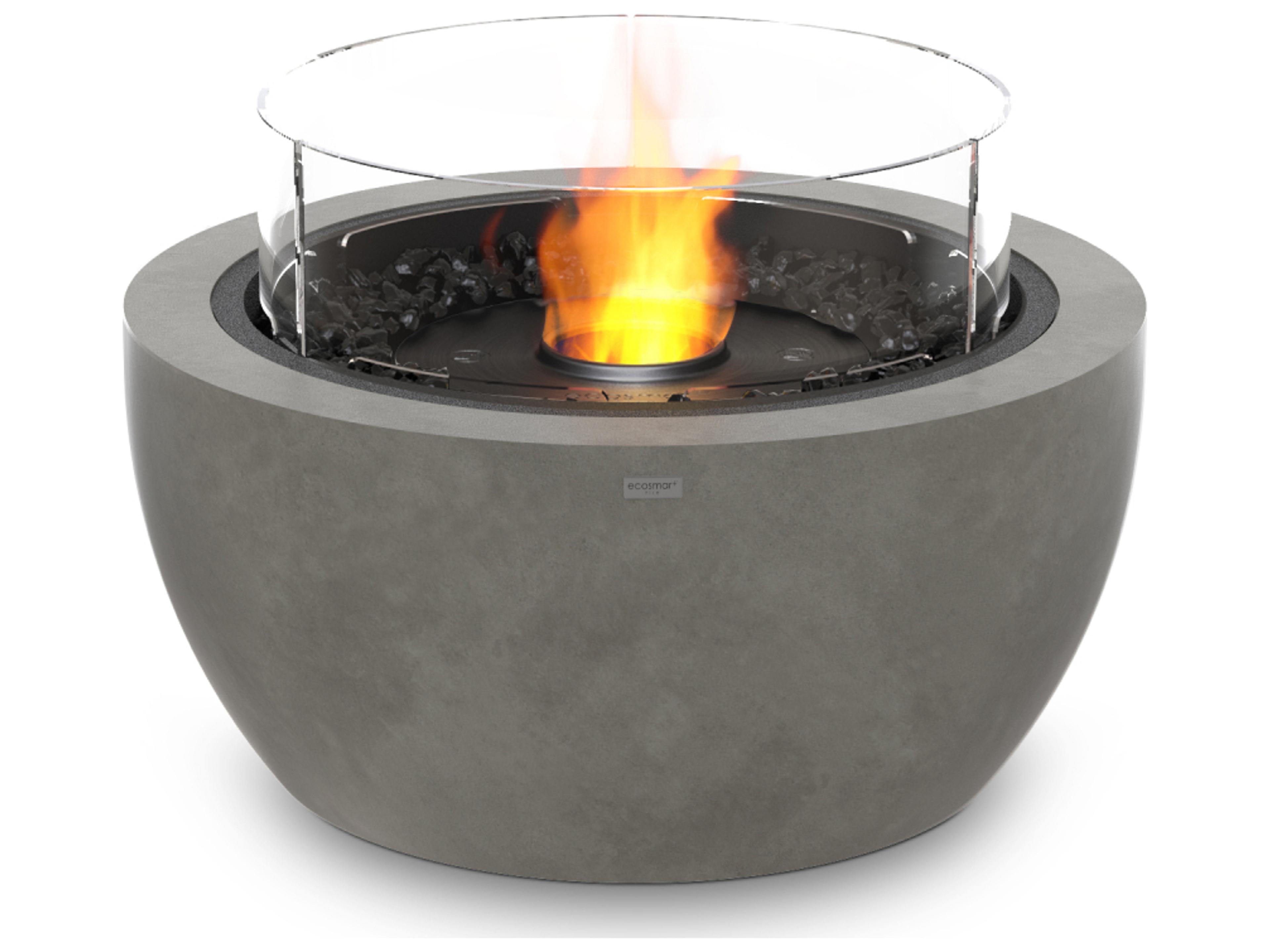 EcoSmart Fire Pod Round Fire Pit Bowl with Ethanol Burner Stainless Steel
