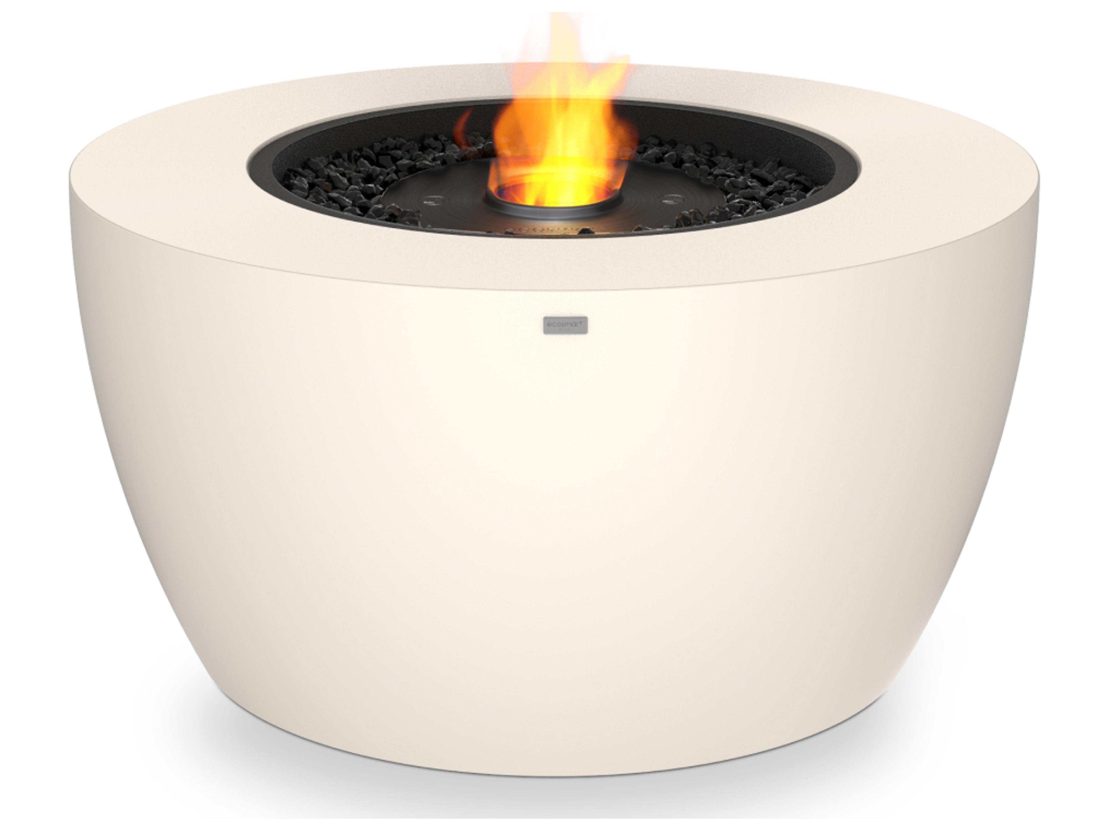 EcoSmart Fire Pod Round Fire Pit Bowl with Ethanol Burner Stainless Steel